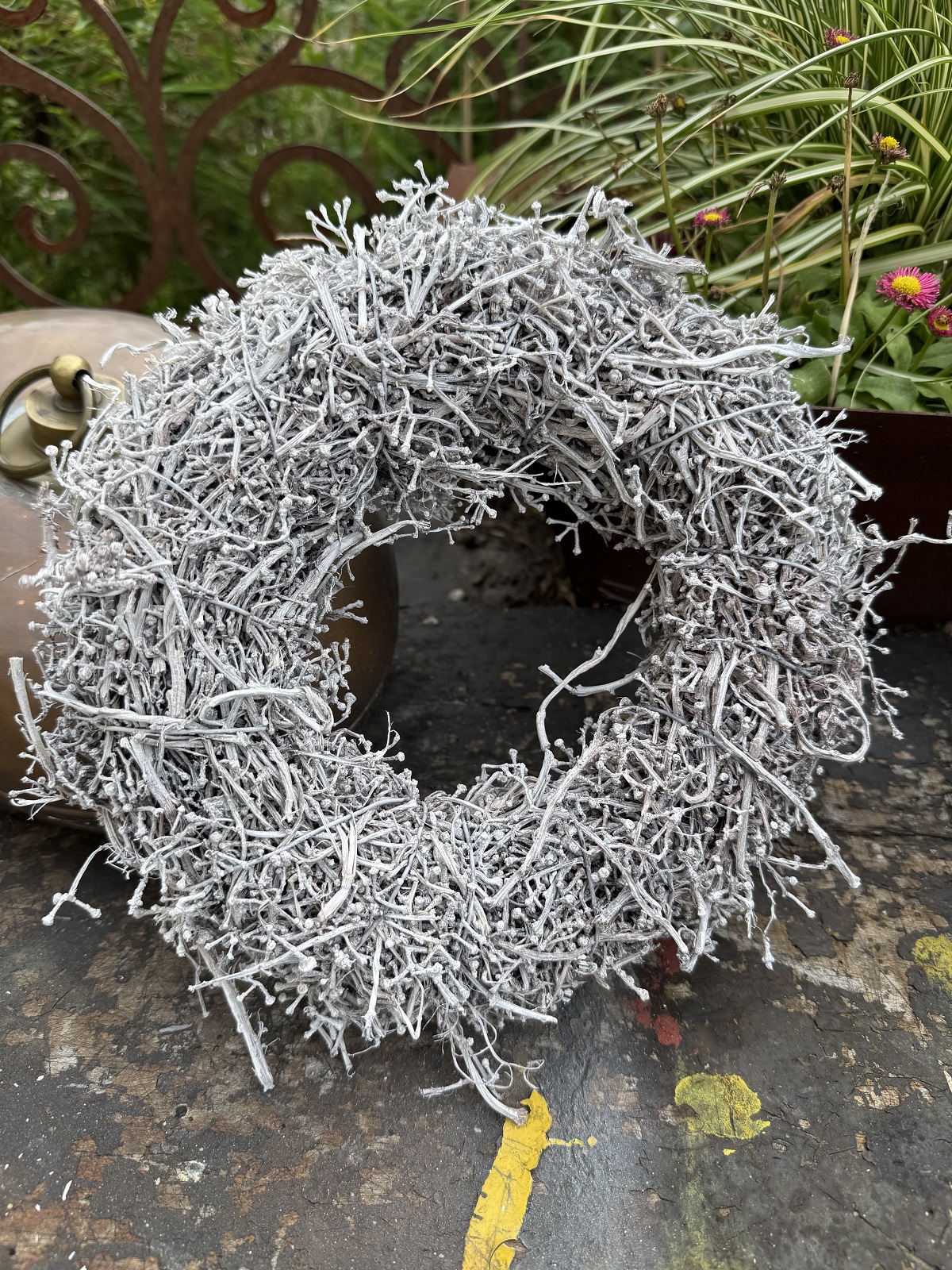 Natur Kranz Rebenstiele groß weiß - Durchmesser 30 cm