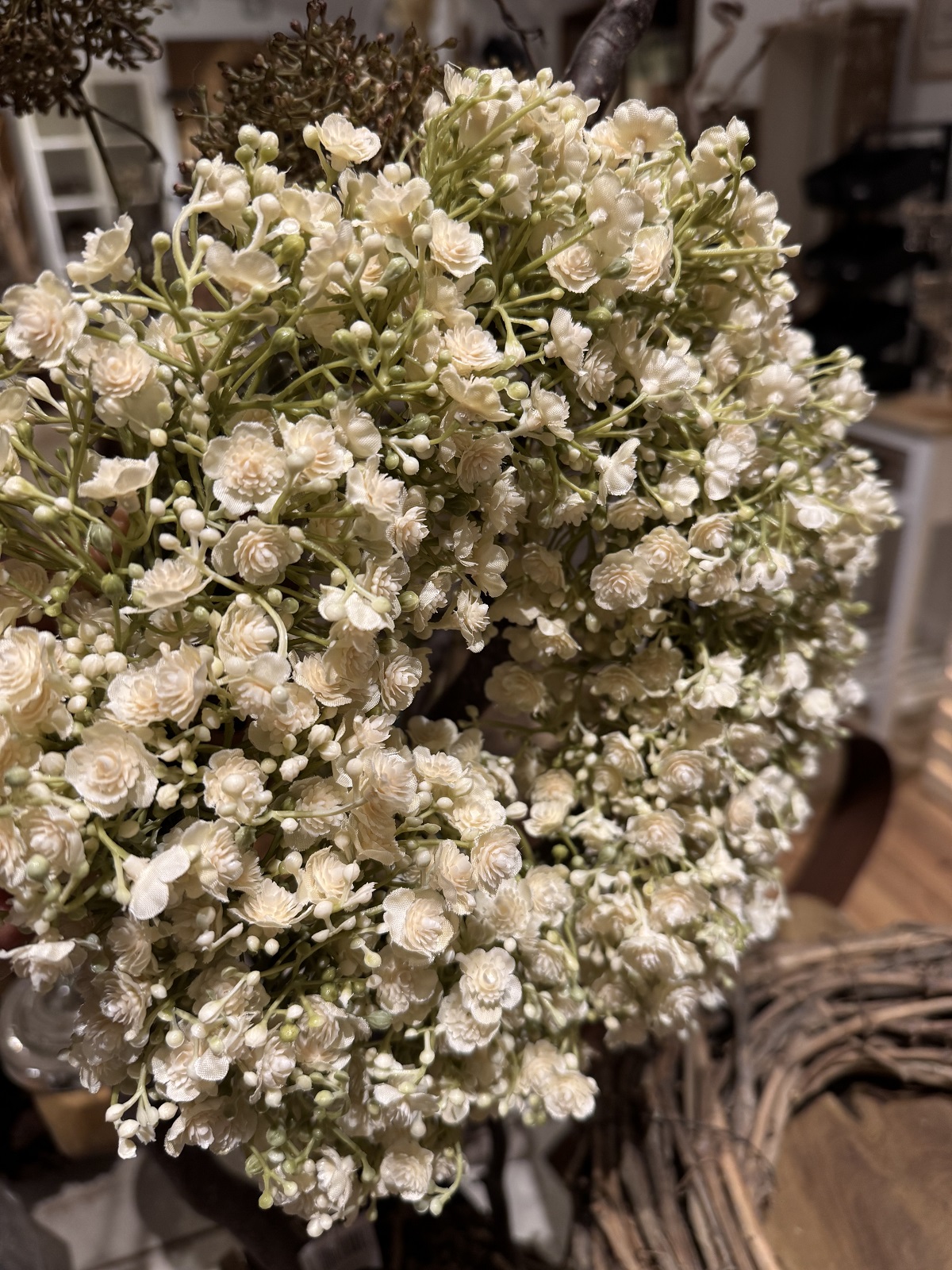 Schleierkraut (Gypsophila) Kranz cremefarben - Durchmesser 30 cm