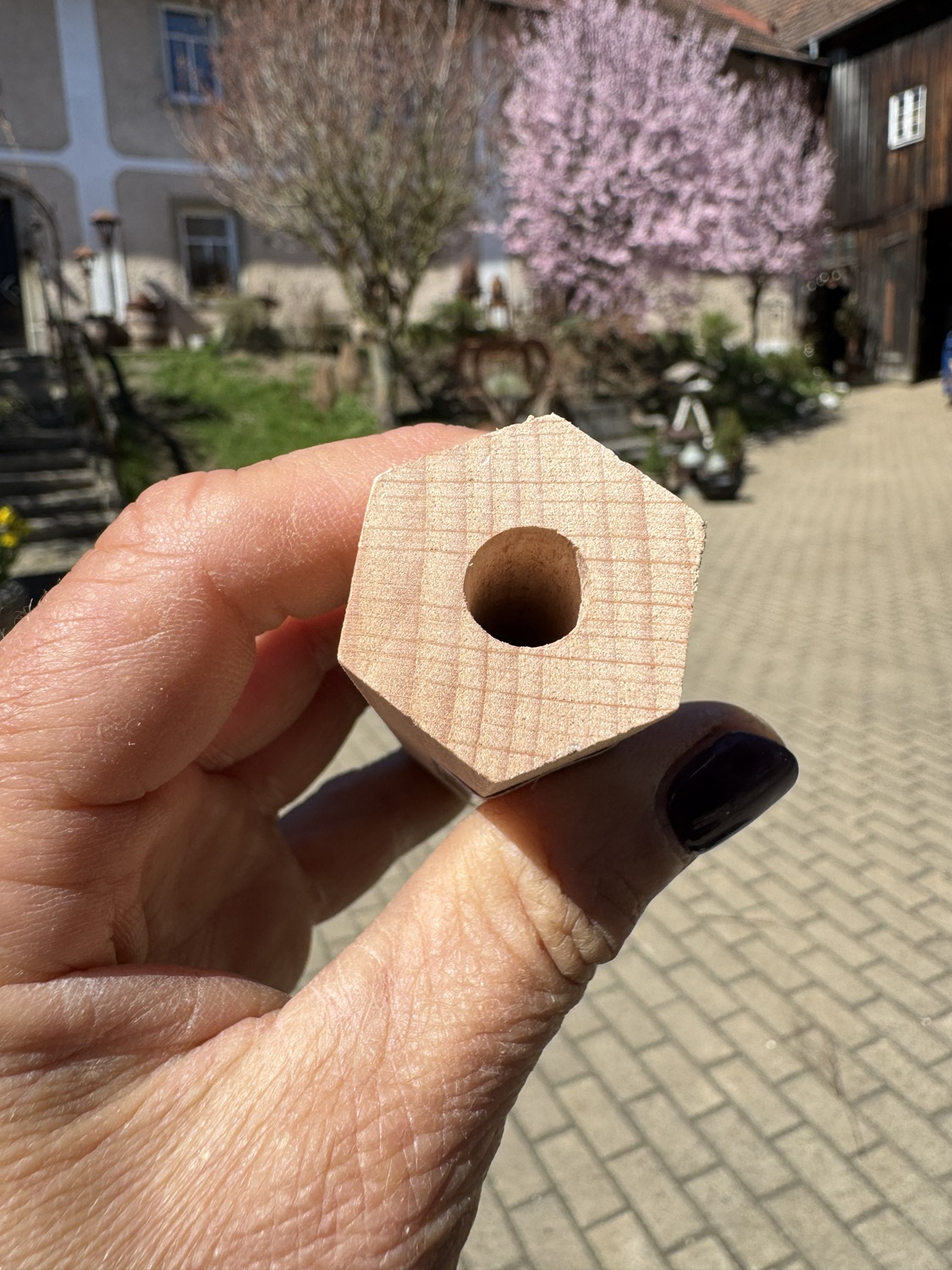 6tlg. Buchenholz Bienenhaus für Solitärbienen - Länge je Holz 9 cm