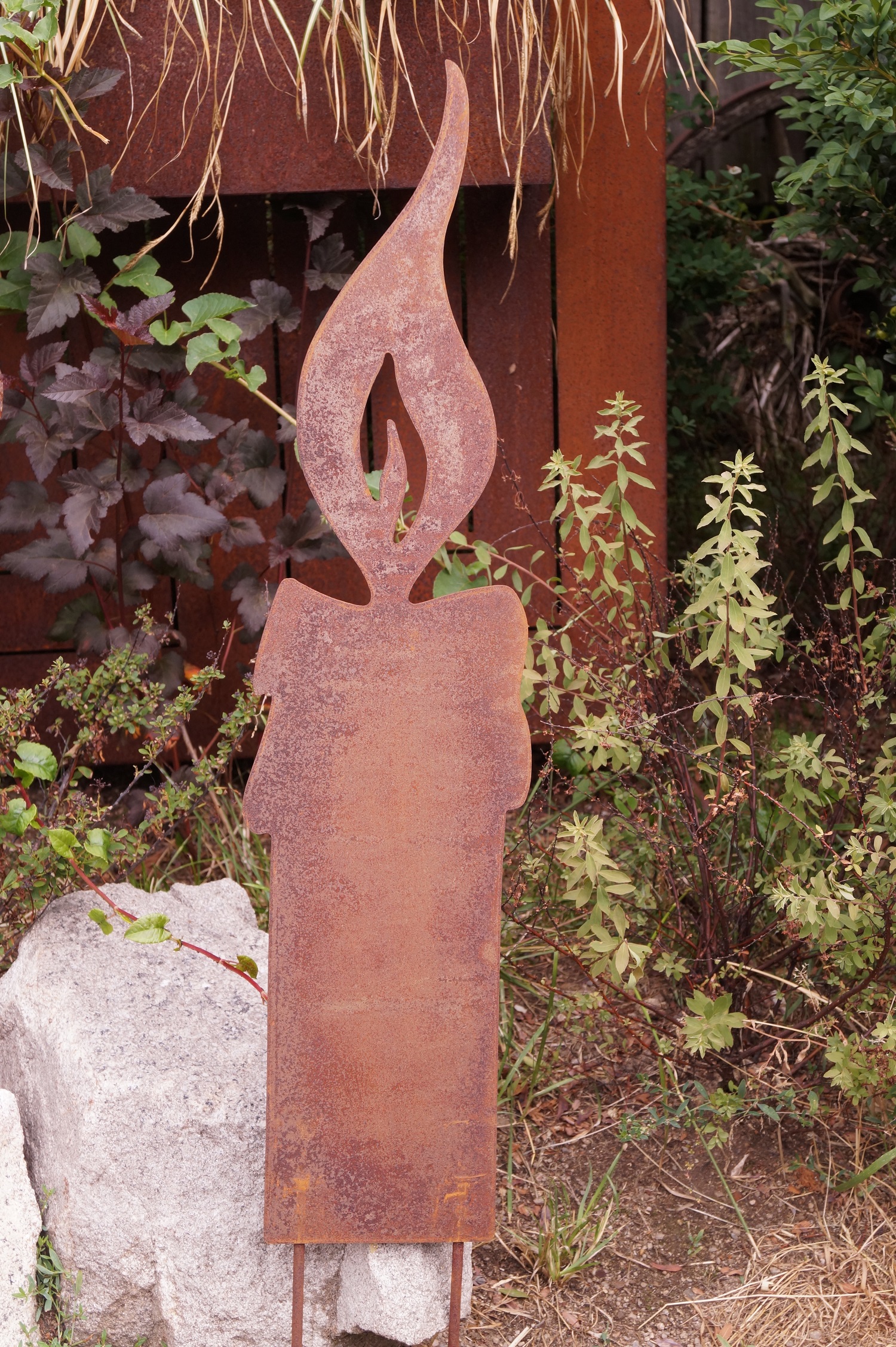 Edelrost Kerze groß zum Stecken - Höhe 64 cm