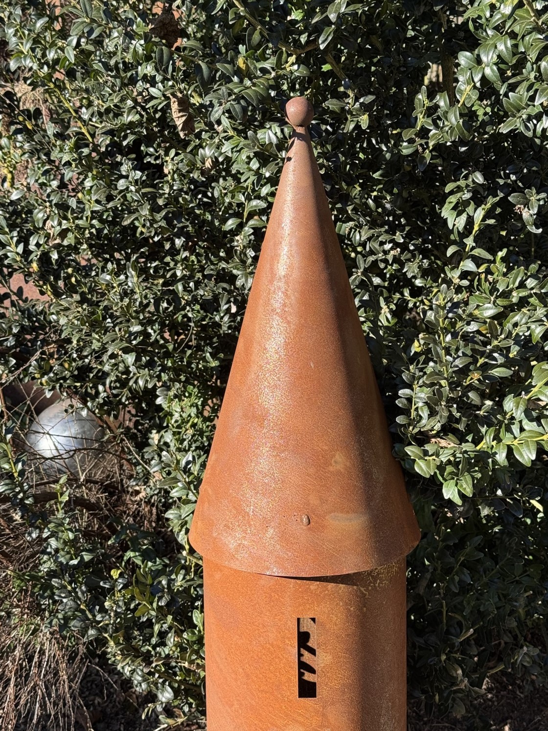 Edelrost Turm XL mit Hülse und Stab - Höhe 100 cm
