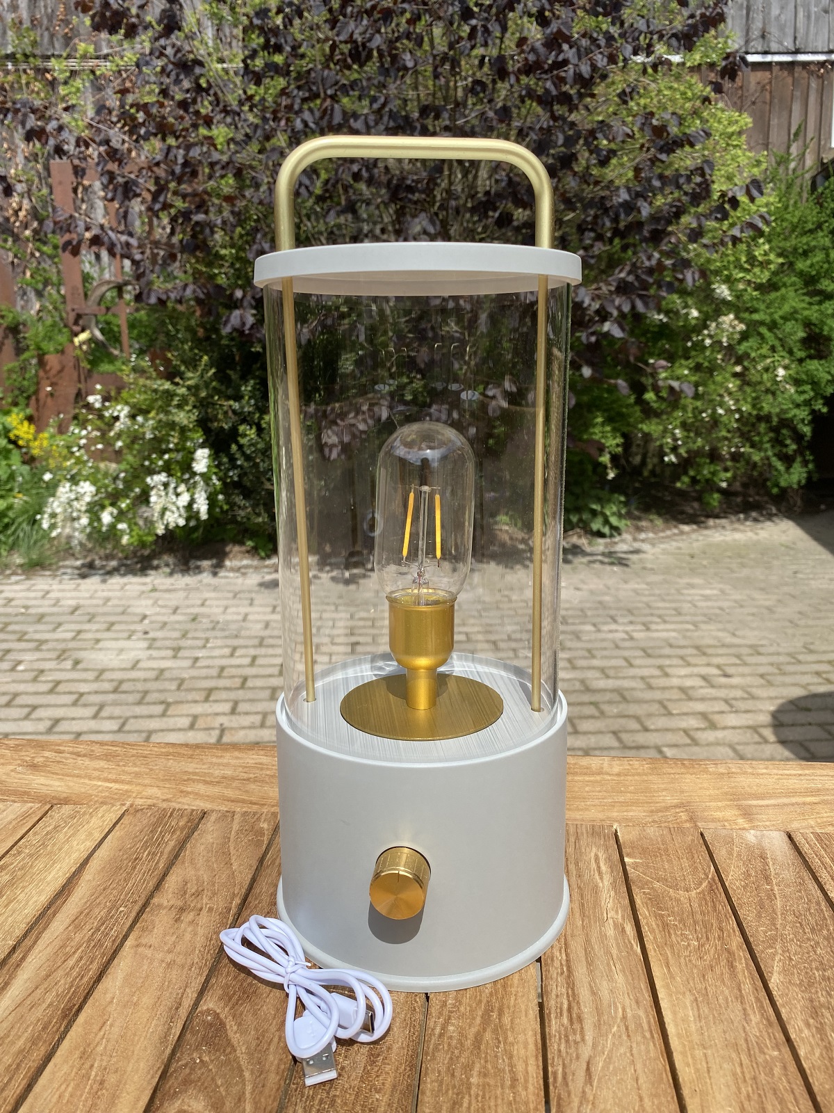 Outdoor Laterne klein grau mit Dimmer - Höhe 26 cm | 634023grau
