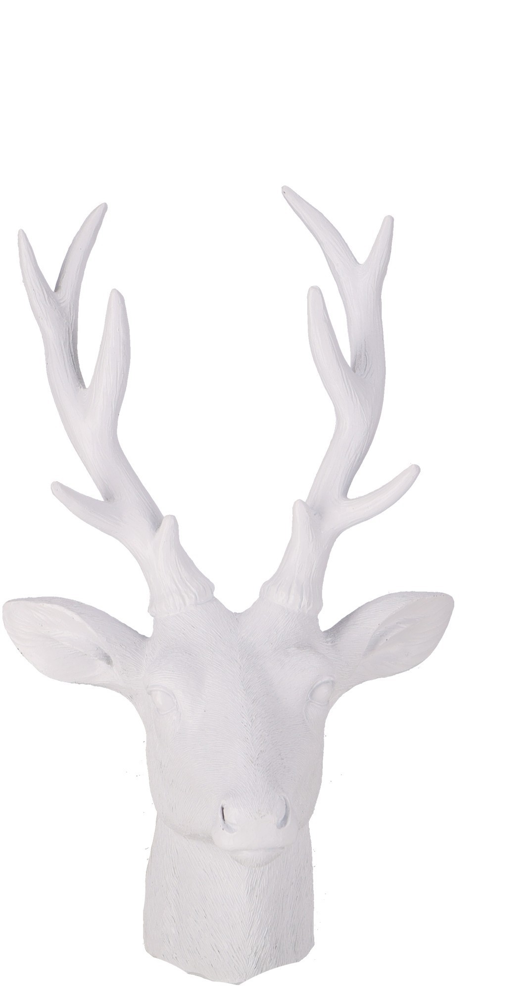 Polyresin Hirschkopf weiß klein - Höhe 20,5 cm