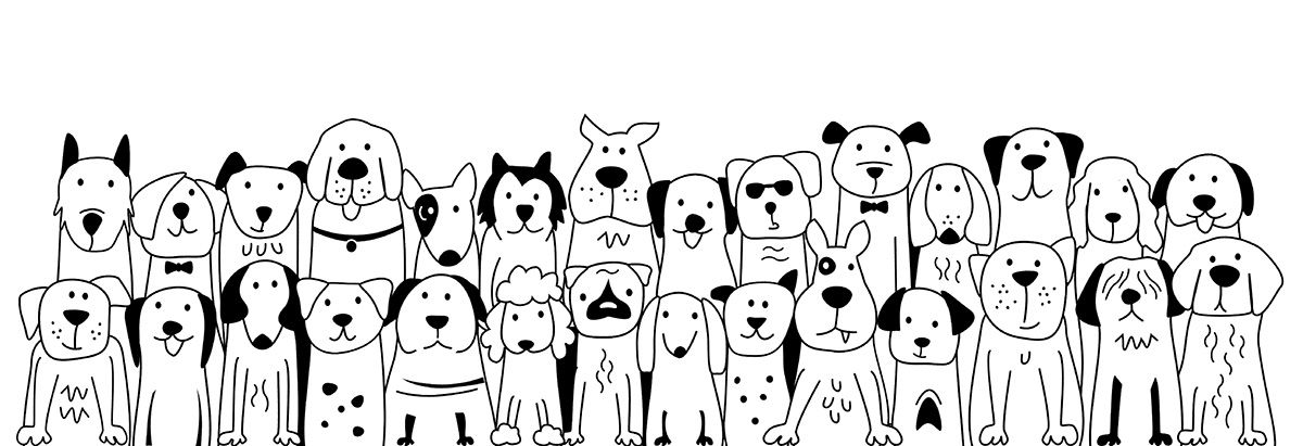Becher Hundebande Porzellan weiß/schwarz