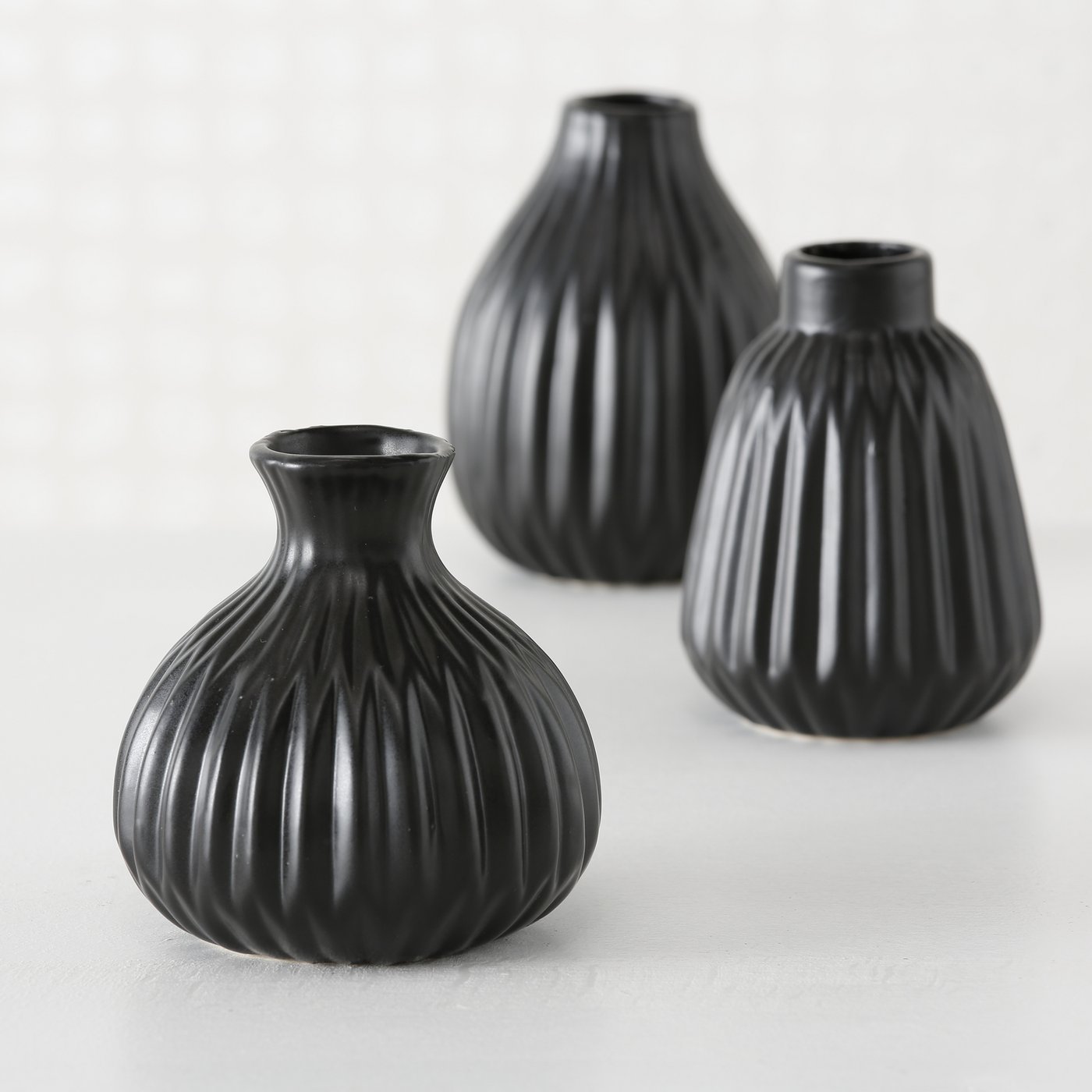 Keramik Vase Esko (2) schwarz - Höhe 10,5 cm