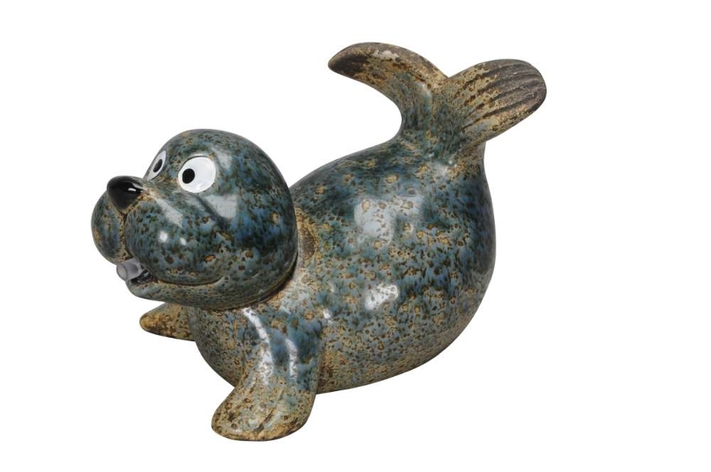 Wasserspeier Seehund Samy inkl. Pumpe - Höhe 13 cm