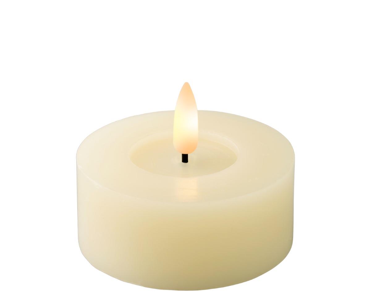 LED Teelicht Echtwachs indoor creme - D7cm