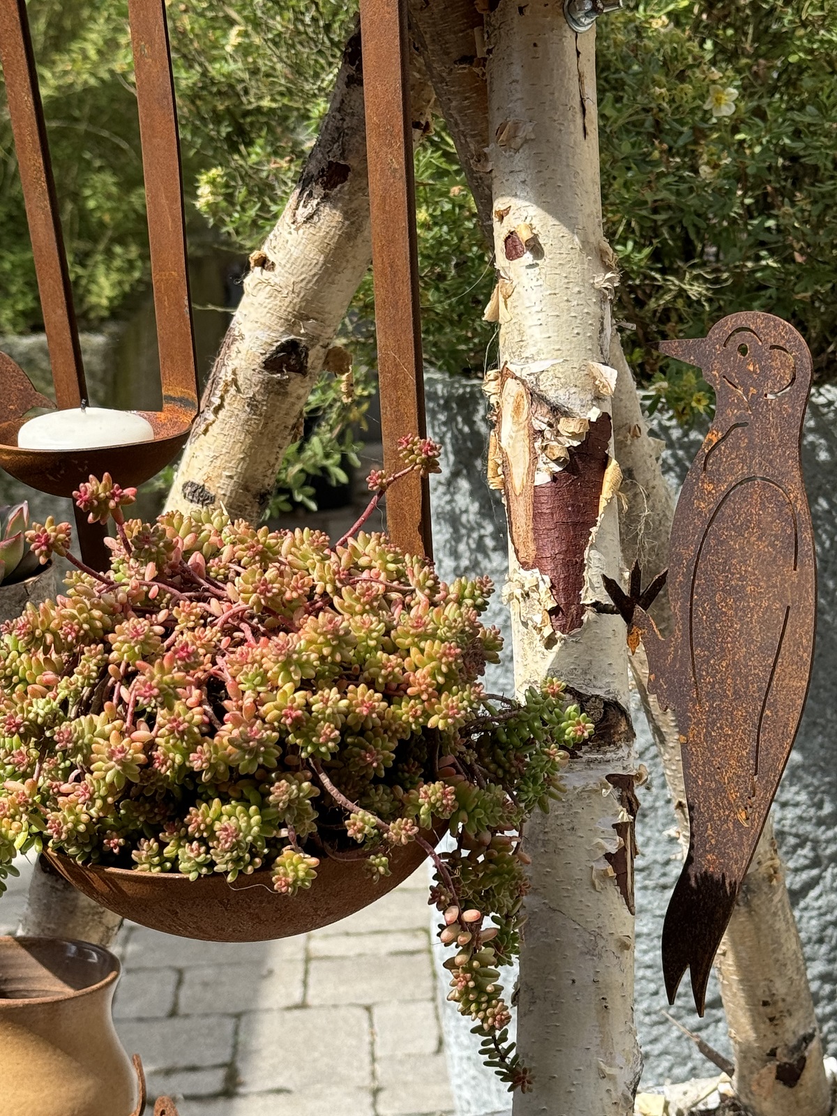 Edelrost Schöpflöffel groß zum Hängen - Höhe 44 cm