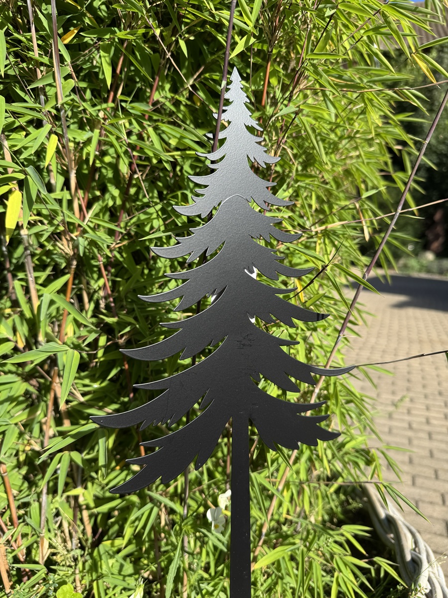 Metall Tannenbaum Schwarz zum Stecken - Höhe 50 cm + 13 cm Stecker