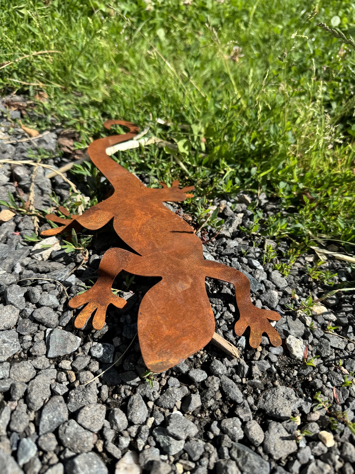Edelrost Salamander mittel 3D Form - Länge 30 cm