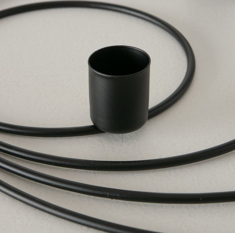 Kerzenleuchter Spiralen für 4 Stabkerzen schwarz