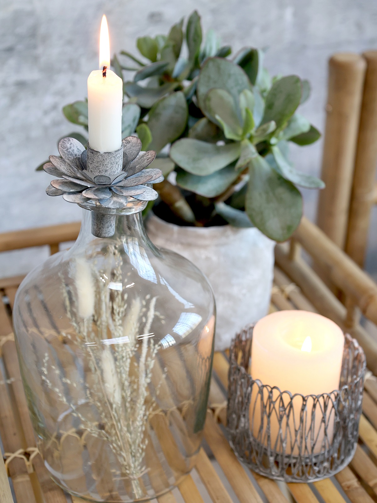 Metallgeflecht Windlicht Zink antik klein - Durchmesser 11 cm