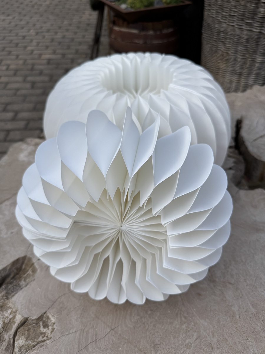 Papiersockel Weiß klein zum Auffalten – Ø ca. 25 cm