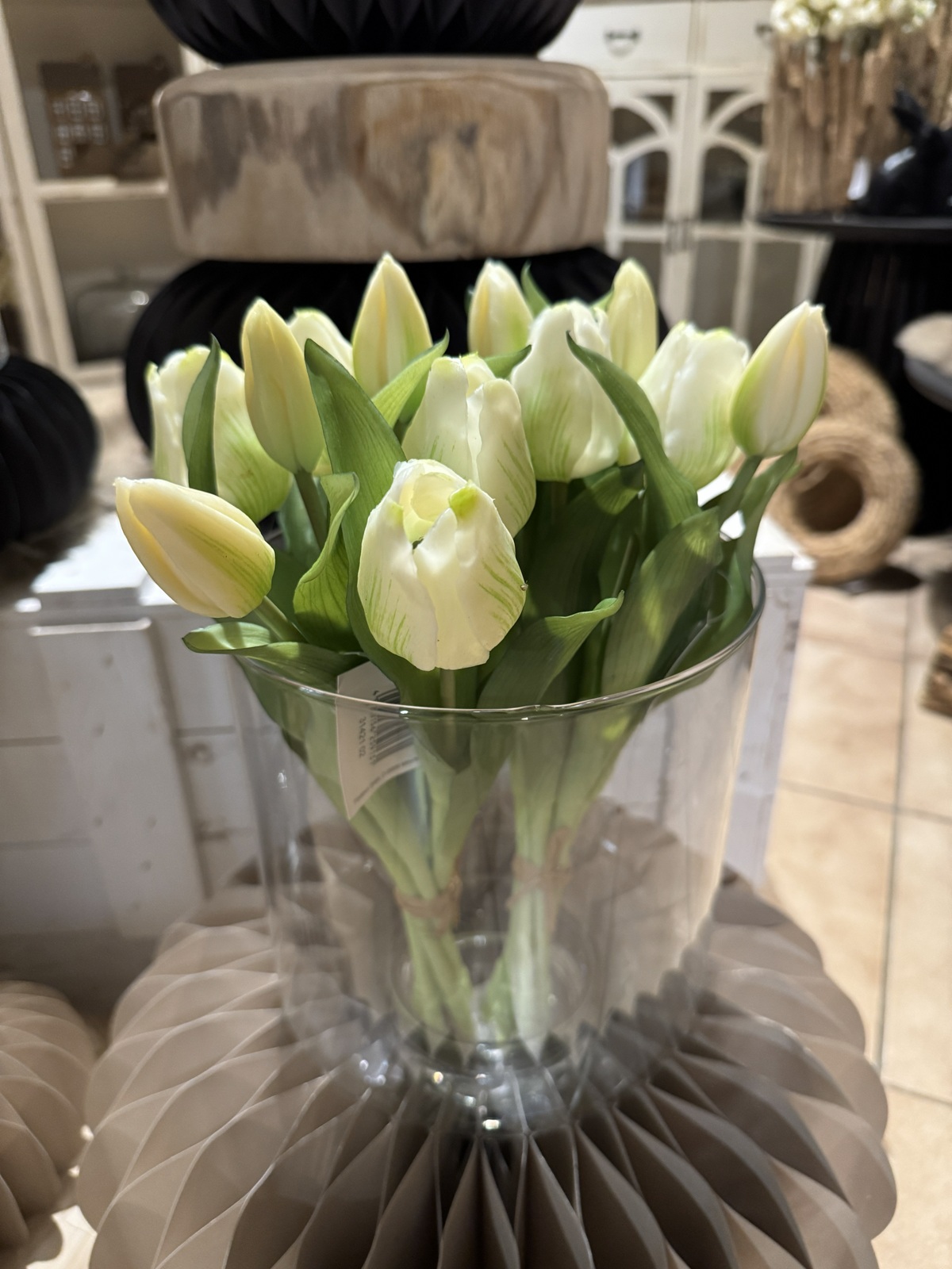 Bund Tulpen cremeweiß mit 7 Blüten soft touch - Höhe ca. 30 cm