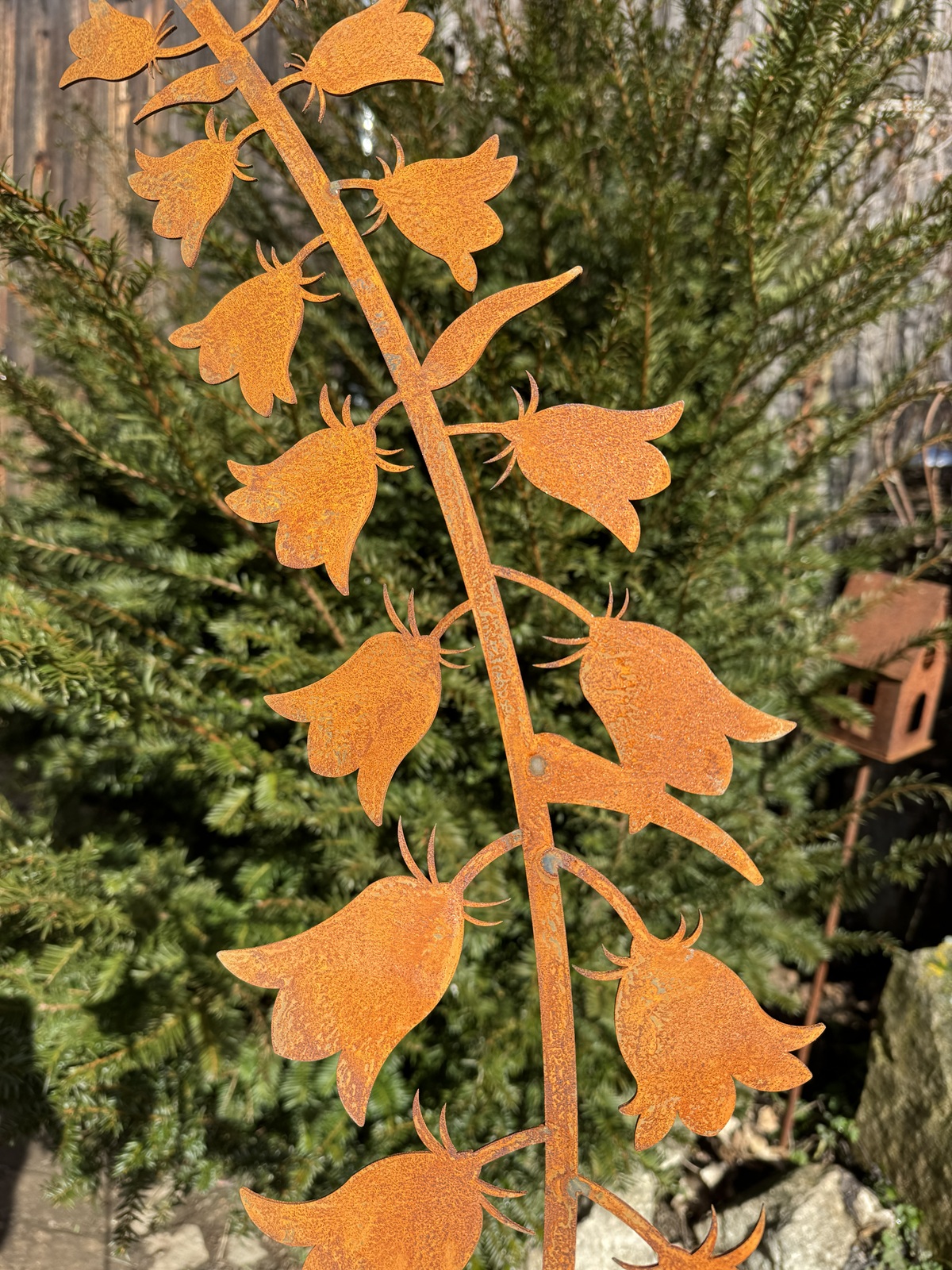 Edelrost Maiglöckchen auf Stab - Höhe 120 cm