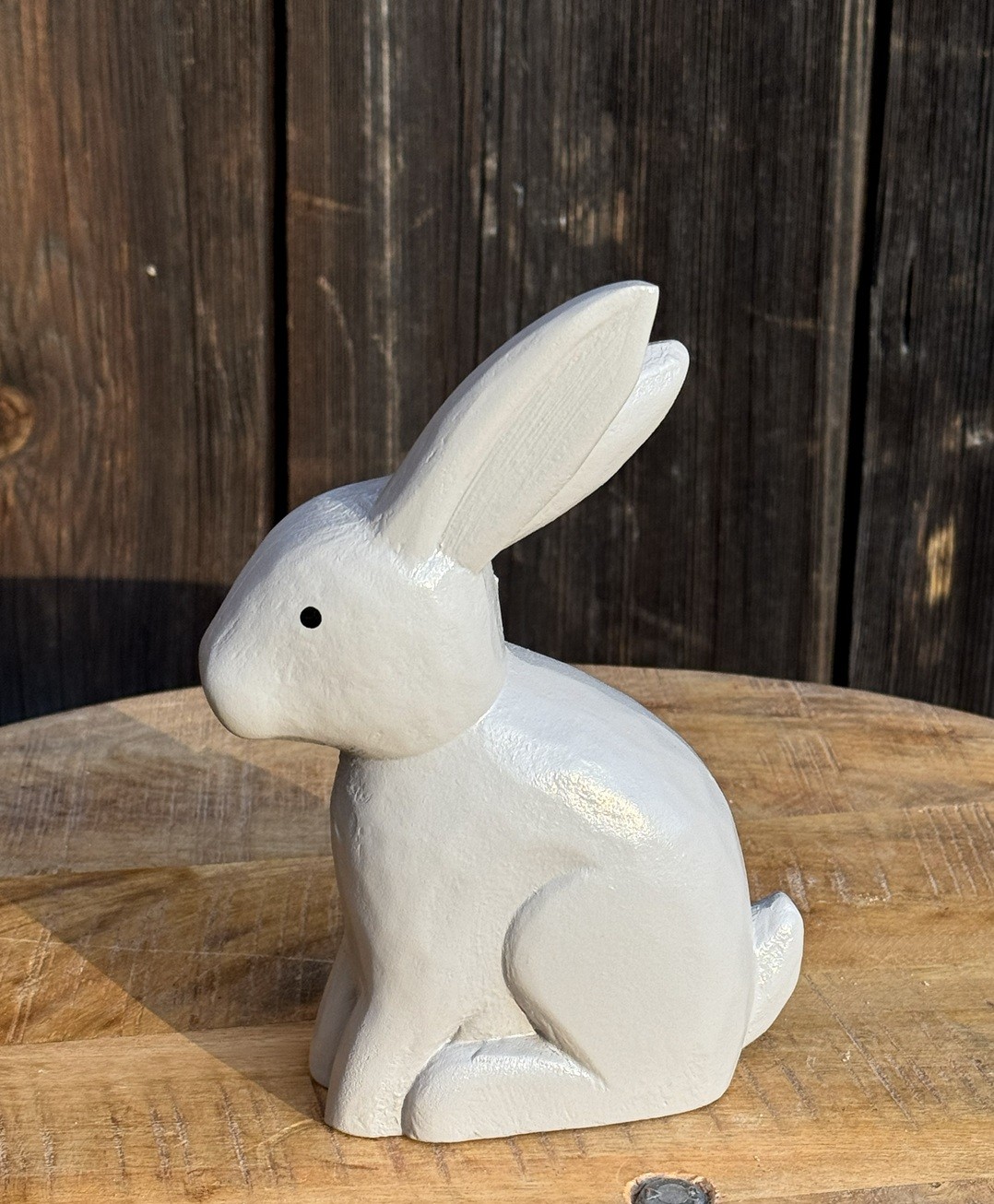 Holz Hase Rabbit taupe mittel - Höhe 18 cm