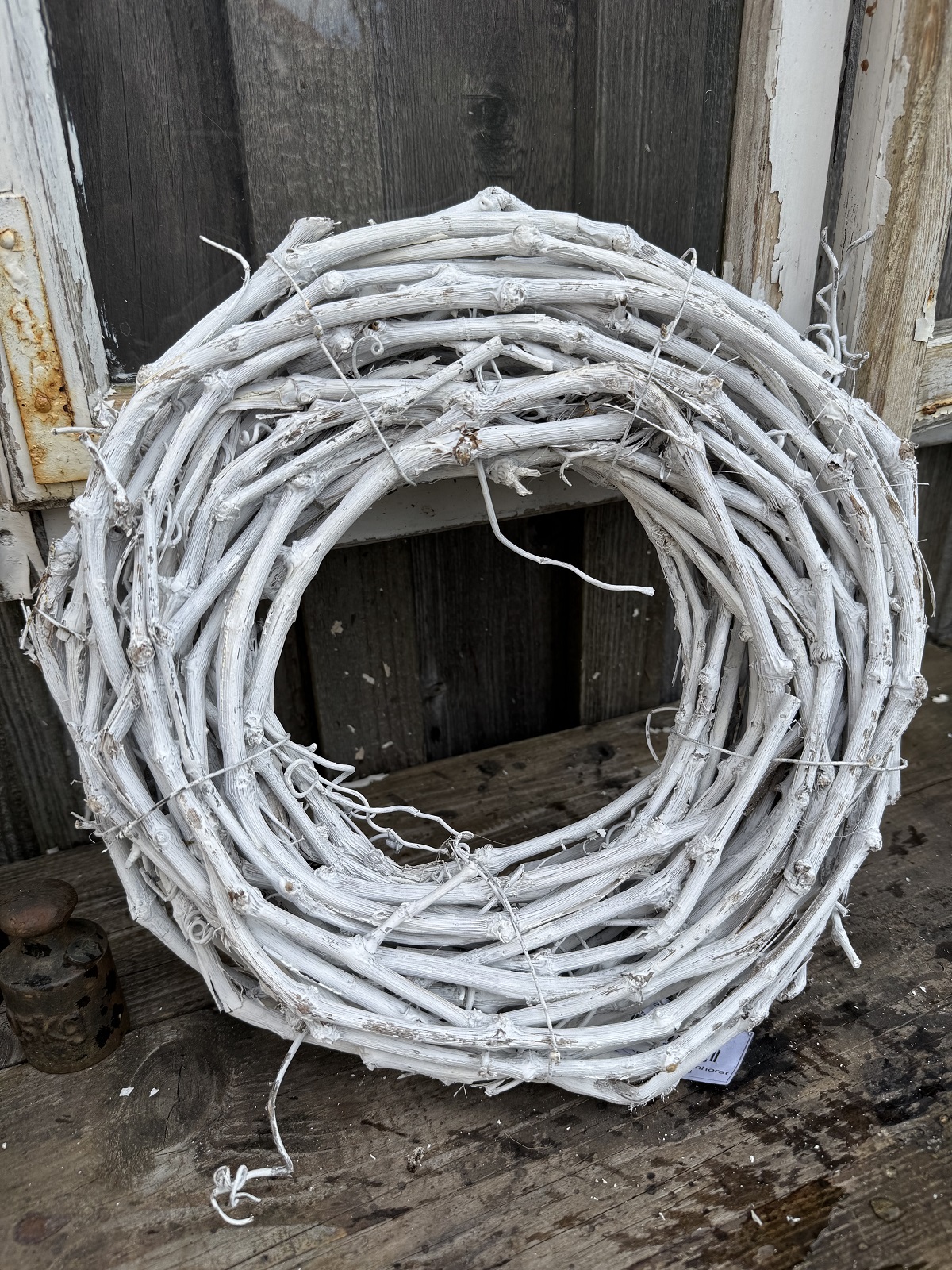 Kranz Rebe weiß gekalkt klein - Durchmesser 30 cm
