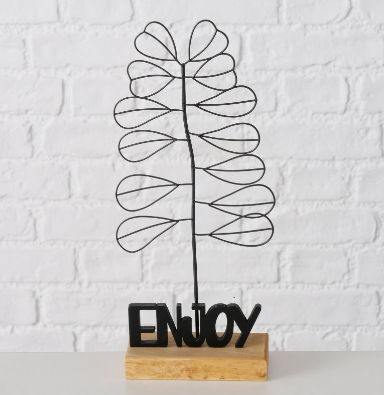 Aufsteller Blatt mit Schriftzug Enjoy schwarz
