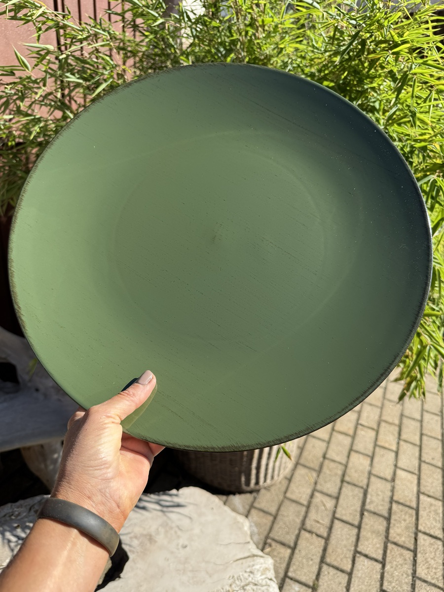 Kunststoff Deko-Teller groß Grün glänzend - Durchmesser 40 cm