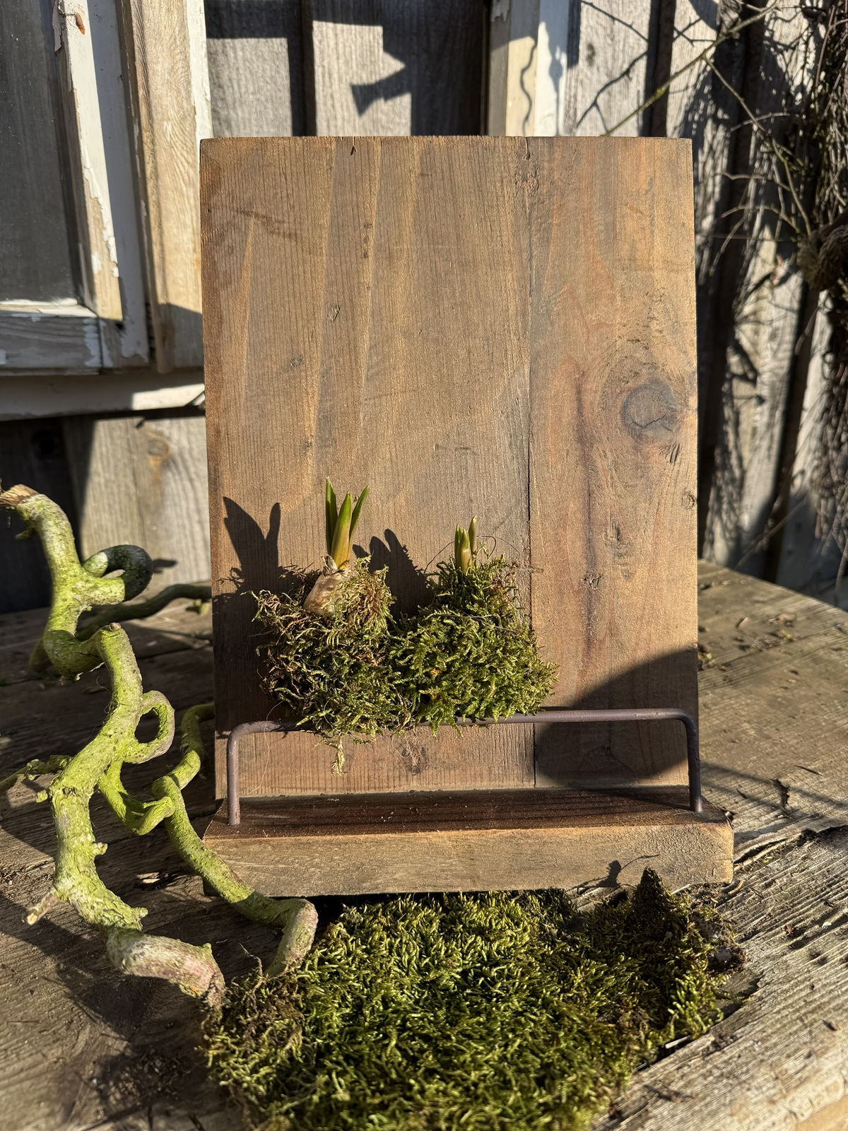 Altholz Menü Tafel (neue Form) zum Stellen - Höhe 33 cm