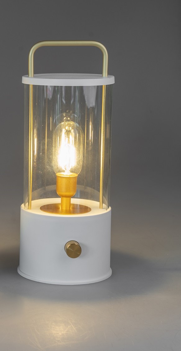 Outdoor Laterne klein weiß mit Dimmer - Höhe 26 cm