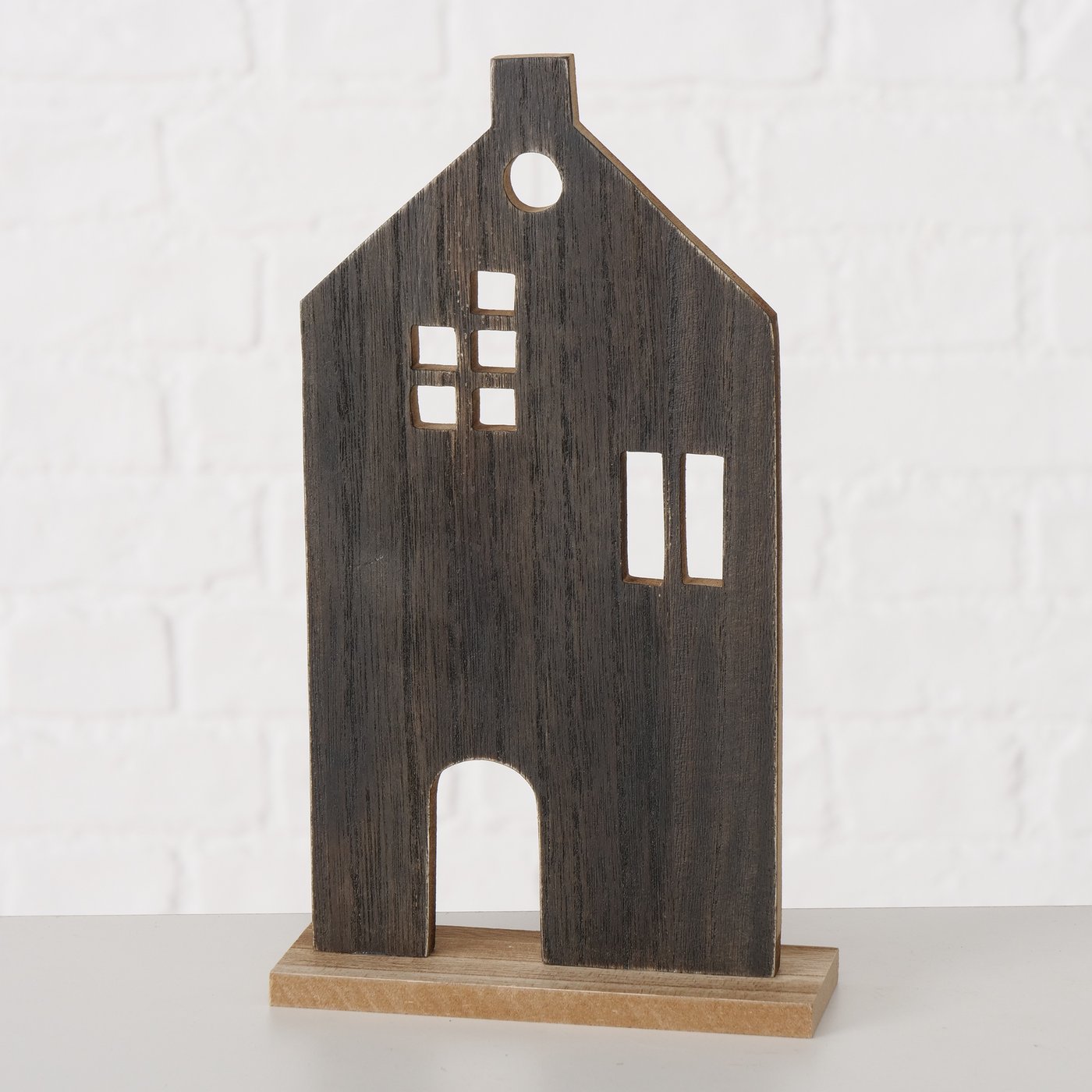Holz Deko-Haus (1)  Halvar dunkelbraun - Höhe 25 cm