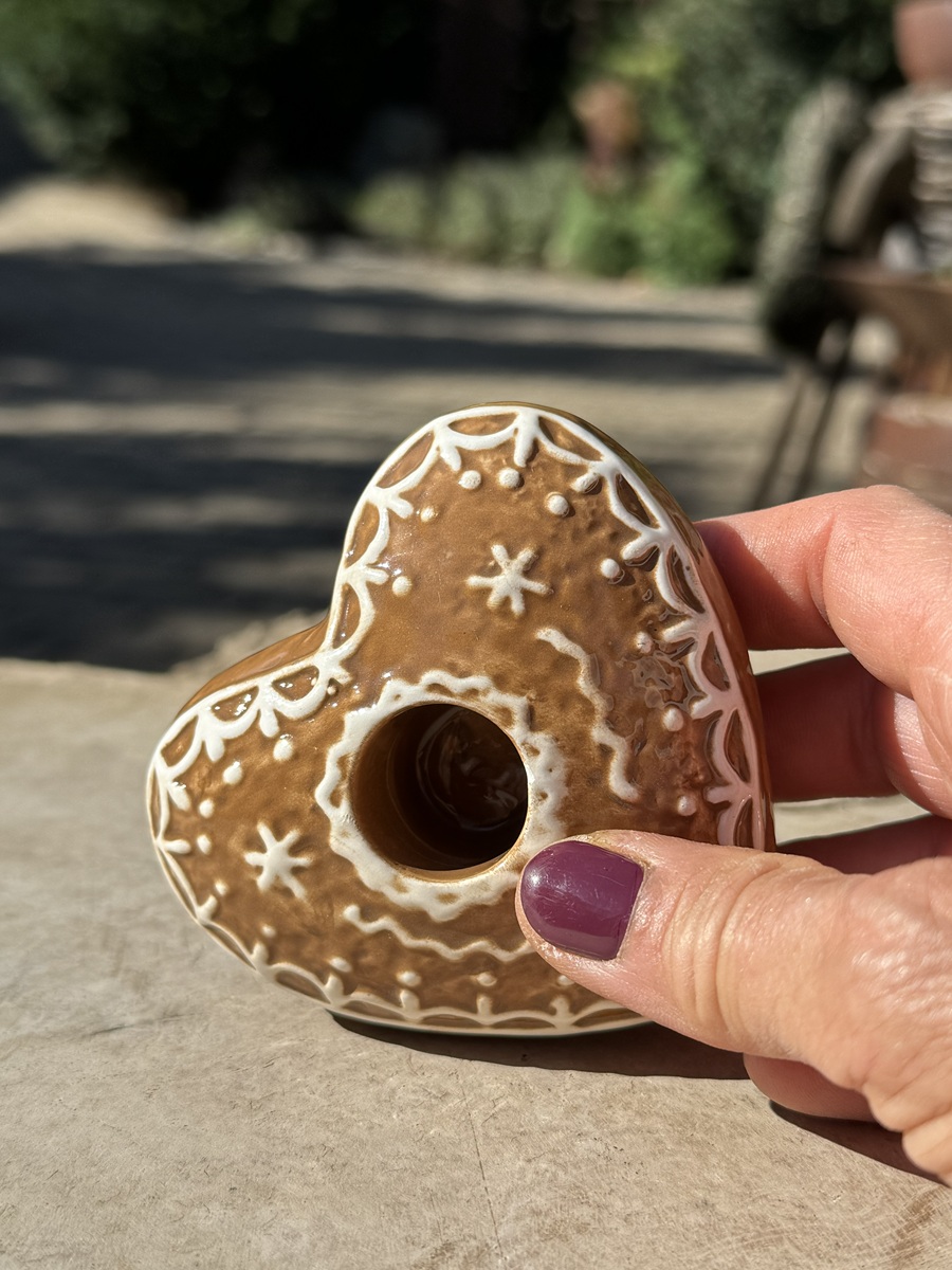 Kerzenhalter Lebkuchen Herz für Stabkerzen - Durchmesser ca. 9cm