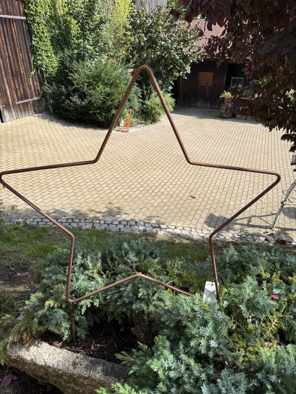 Edelrost Stern zum Stecken offene Form - Höhe 50 cm