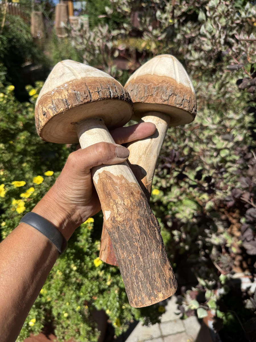 Holz Pilz naturbelassen - Höhe 28 cm