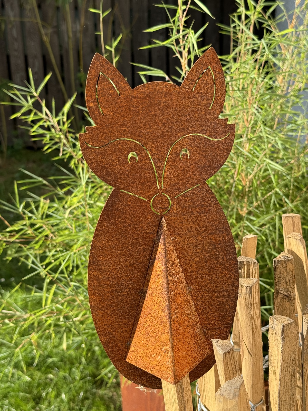 Edelrost Zaunfigur Fuchs Filou - Höhe 31 cm