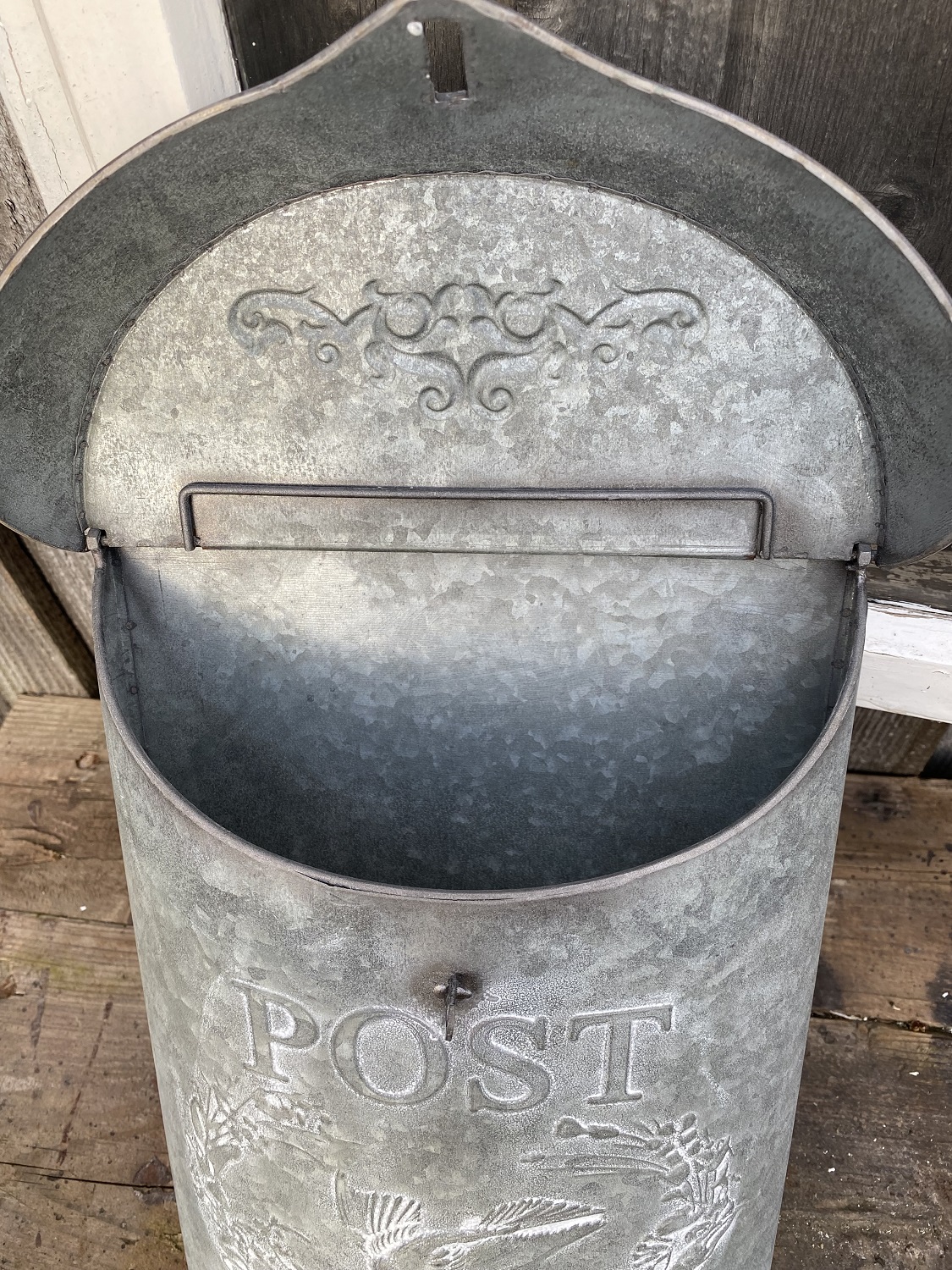 Zink Postkasten Postina grau brüniert - Höhe 39 cm