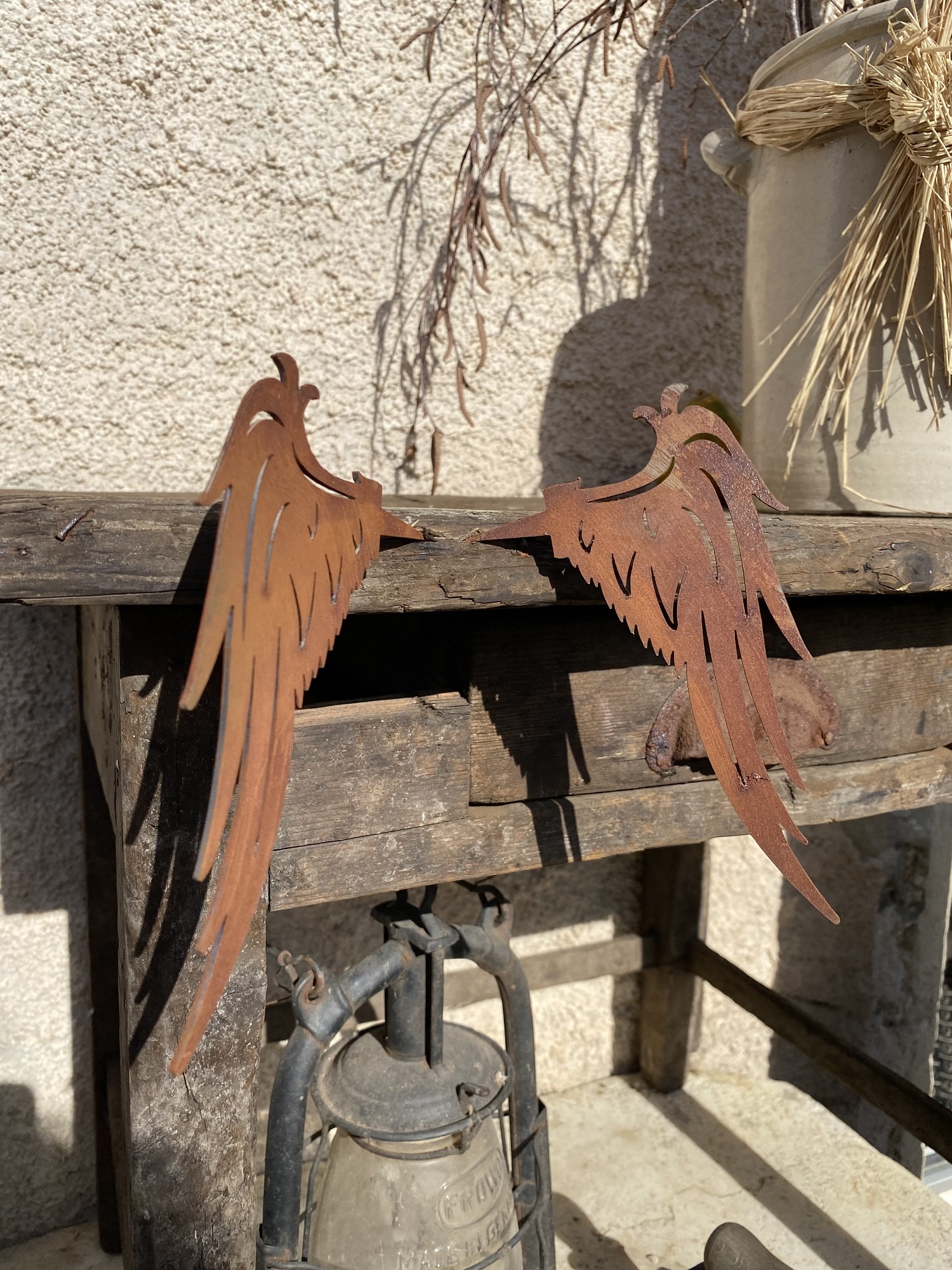 2tlg. Set Engelsflügel mit Dornspitze - Höhe 15 cm
