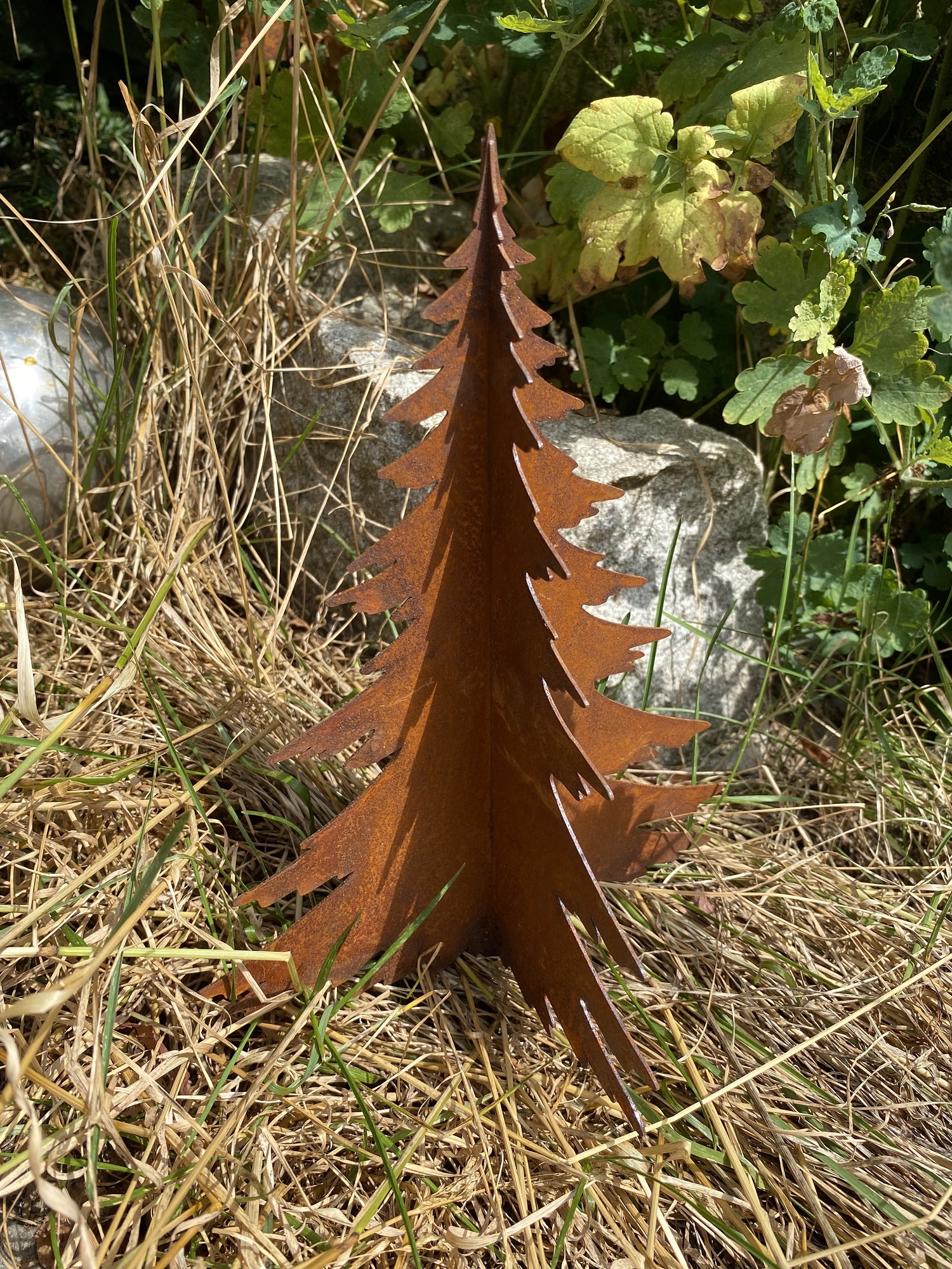 Edelrost Tannenbaum 3D für Holz - Höhe 25 cm