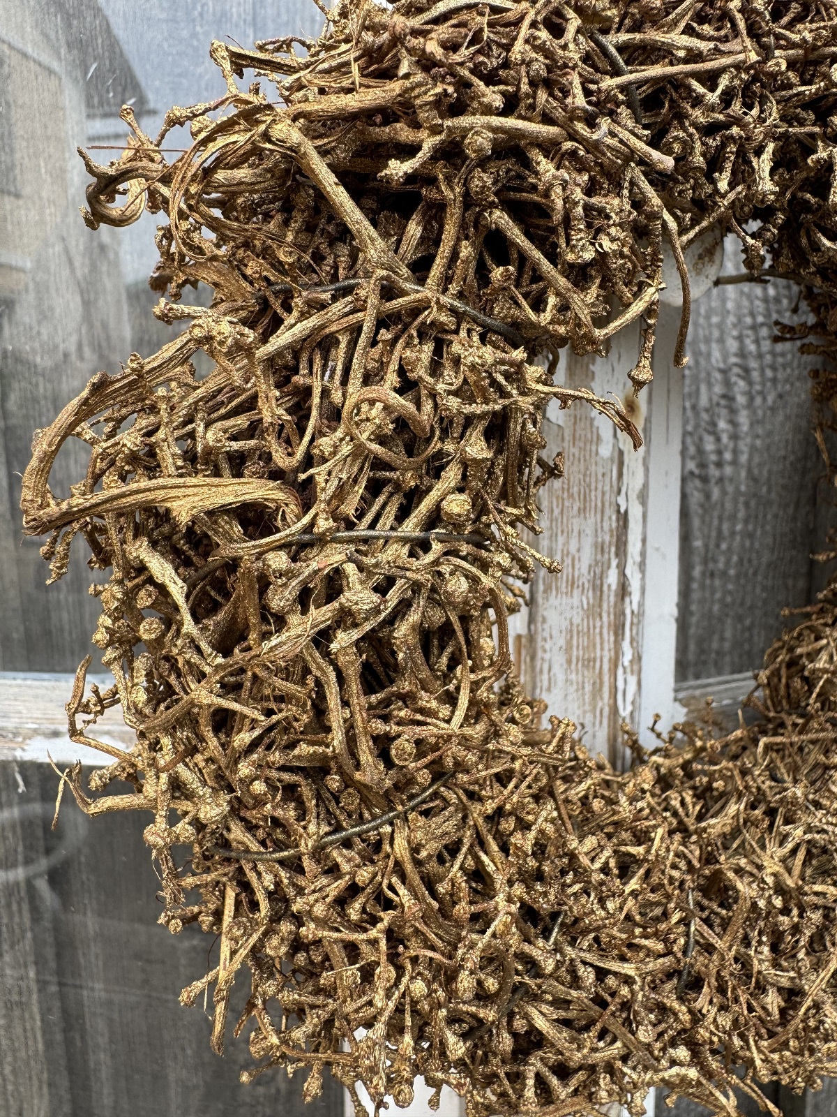 Natur Kranz Rebenstiele goldfarben - Durchmesser 20 cm