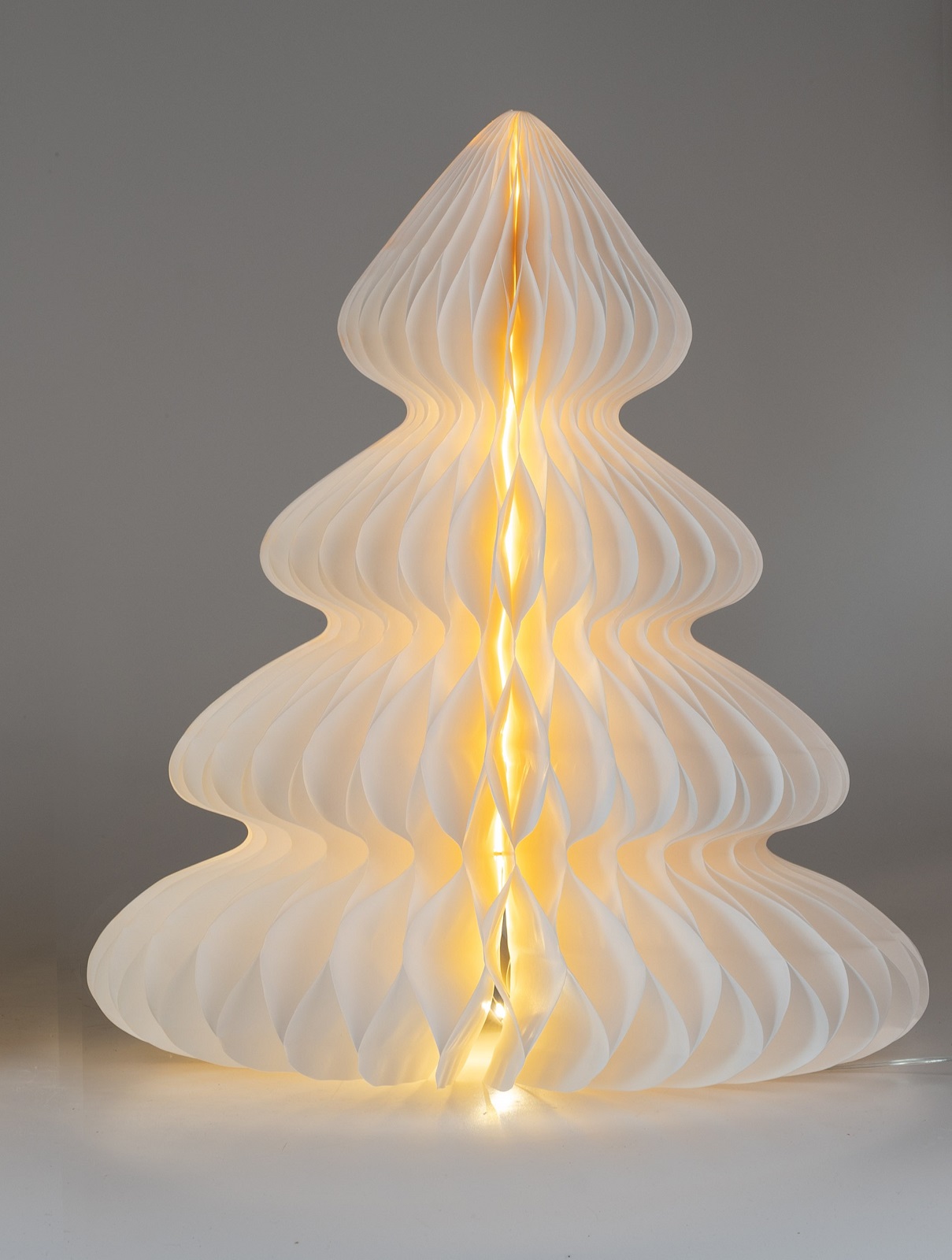 Papier Tannenbaum faltbar mit LED Licht + Timer