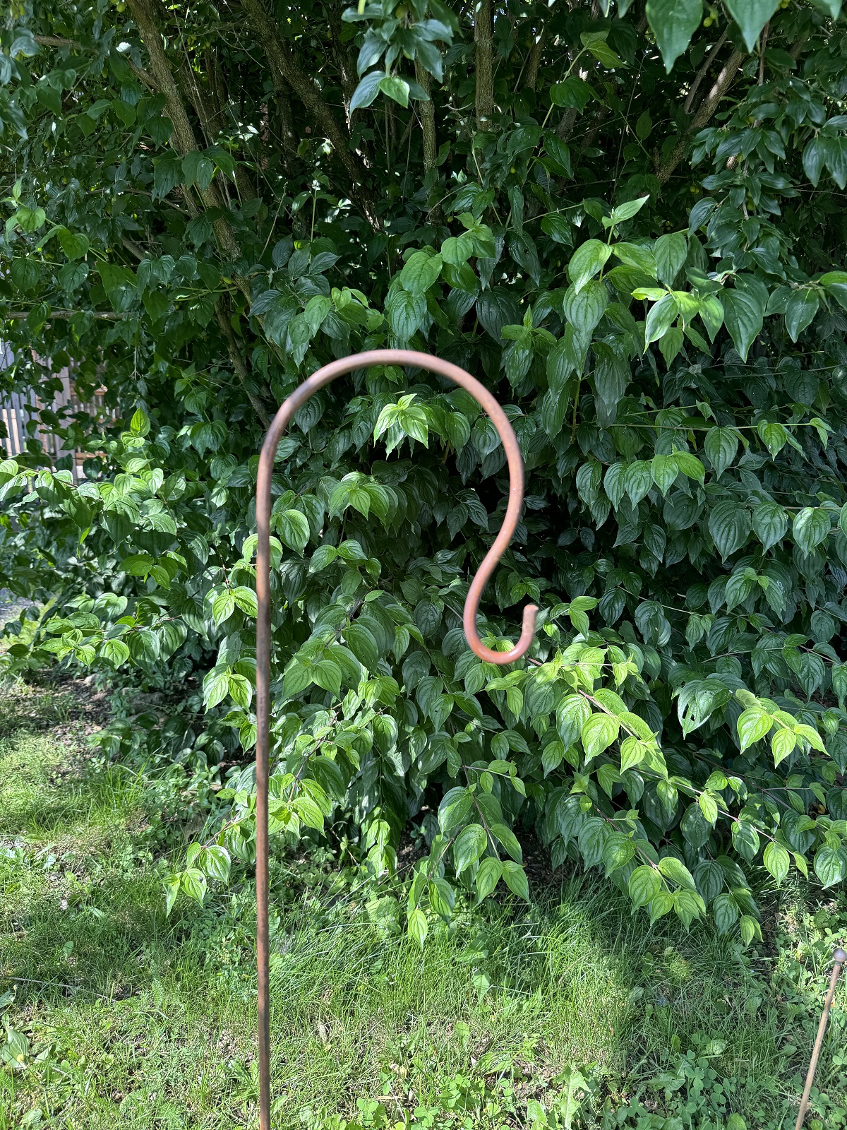 Edelrost Stab mit Haken (Tiefe 25 cm) - Höhe 110 cm