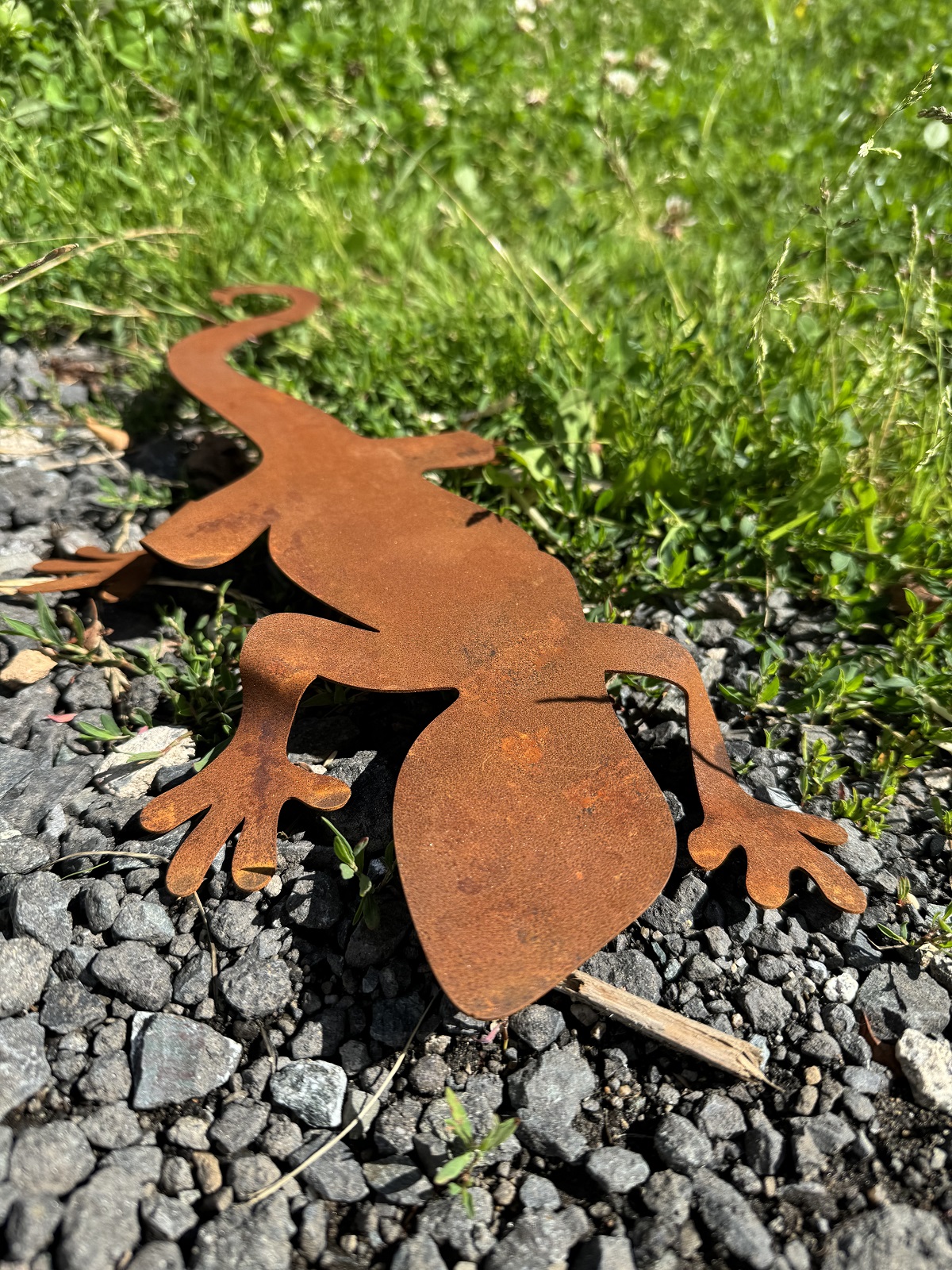 Edelrost Salamander groß 3D Form - Länge 39 cm