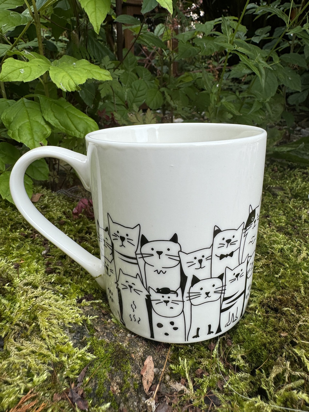 Becher Katzenbande Porzellan weiß/schwarz