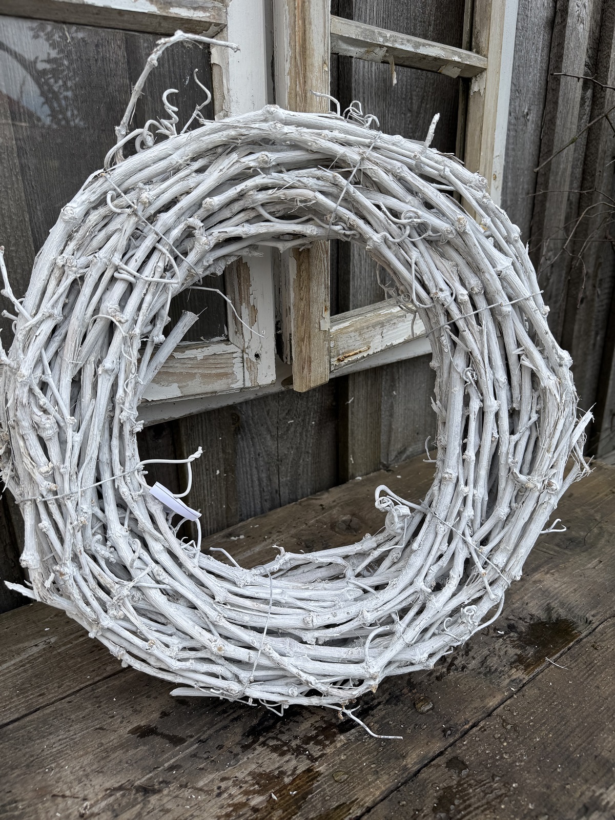 Kranz Rebe weiß gekalkt groß - Durchmesser 40 cm
