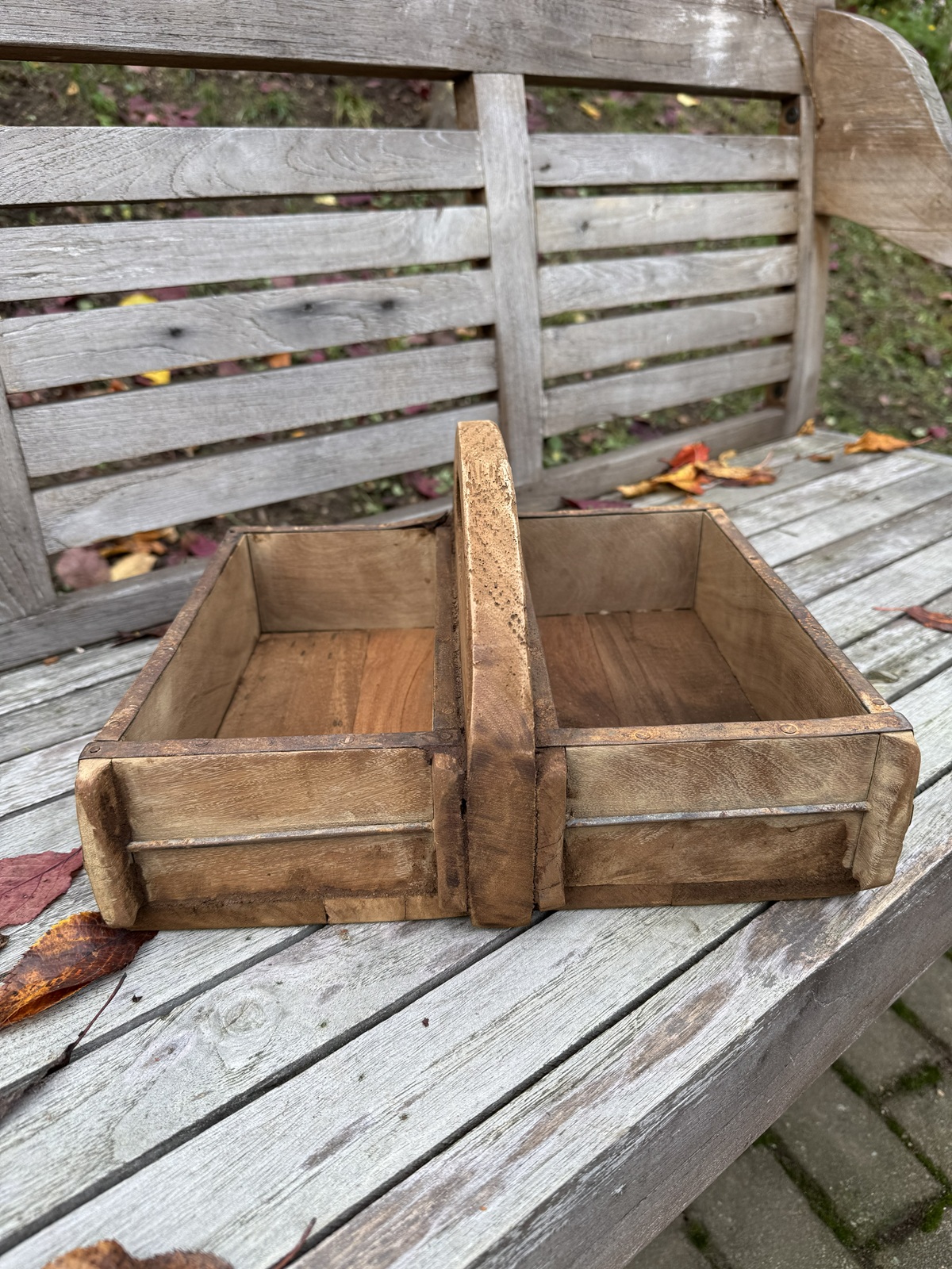 Altholz Ziegelform doppelt mit Tragehenkel - 34 x 19 cm