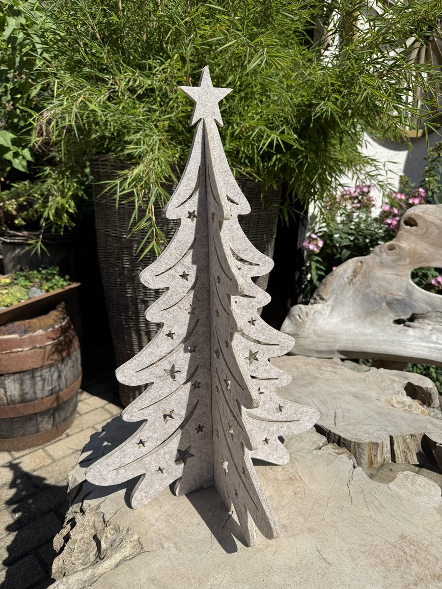 3D Filz Tannenbaum beige - Höhe 60 cm