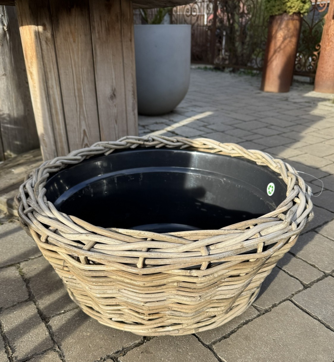 Kubu Rattan Pflanz Schale Dry Pot klein - Durchmesser 53 cm