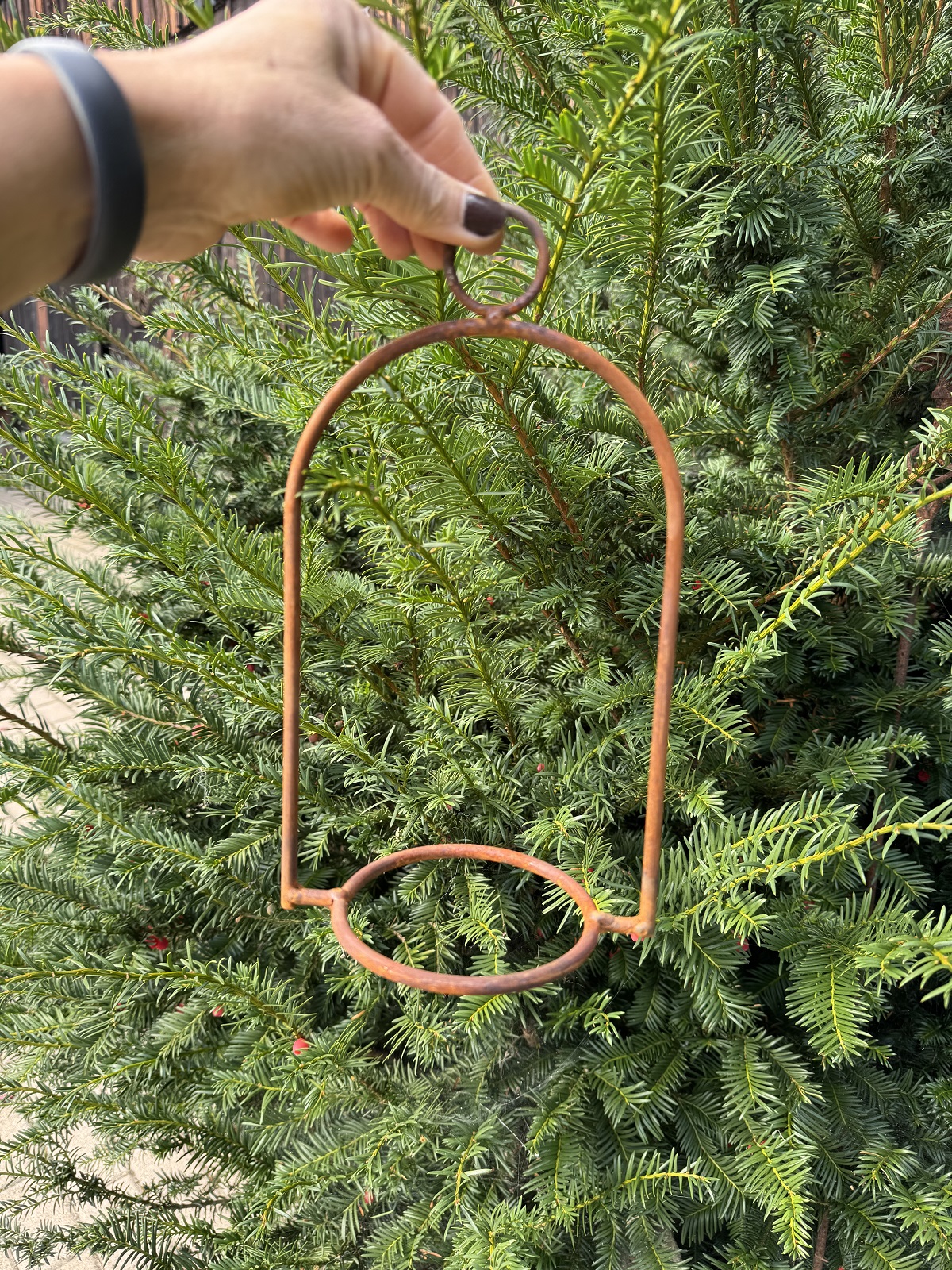 Edelrost Topfhalter mini zum Hängen - Höhe 27 cm