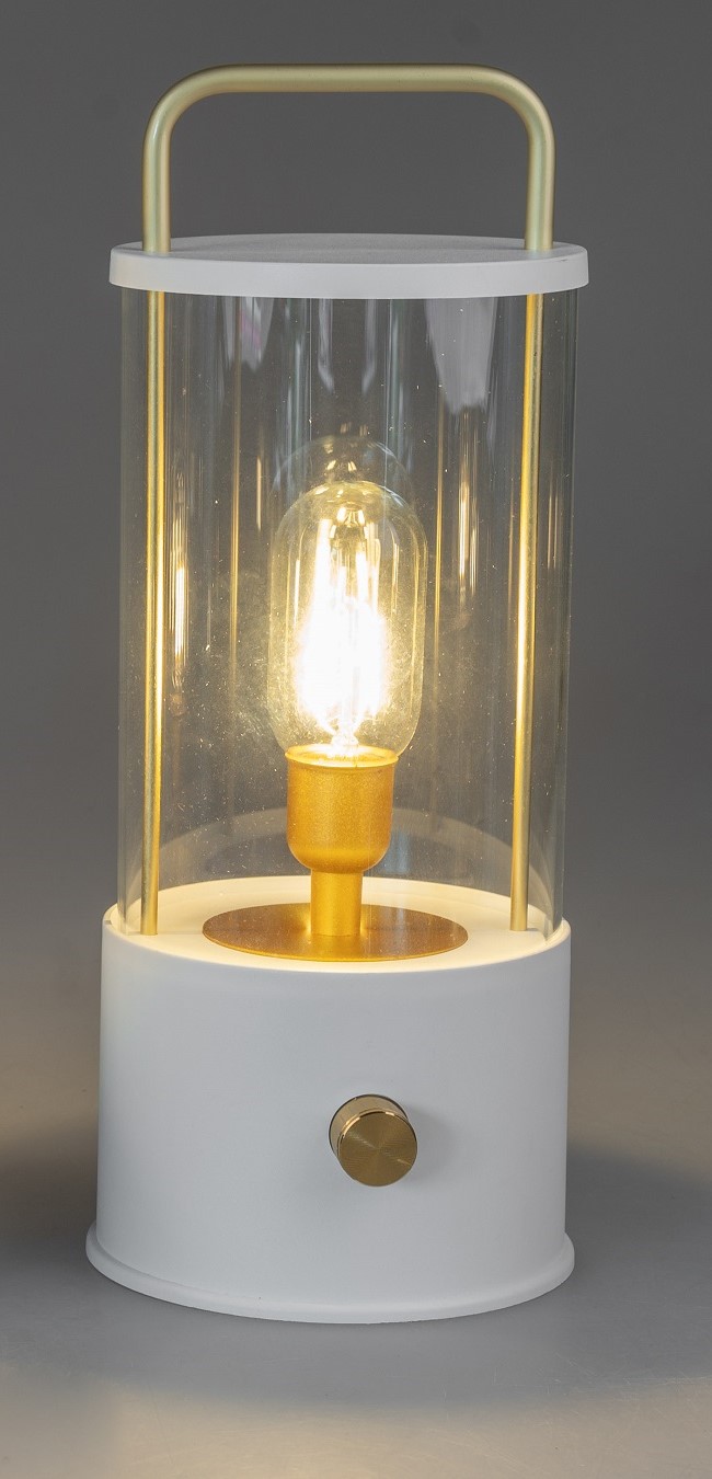 Outdoor Laterne groß weiß mit Dimmer - Höhe 34 cm