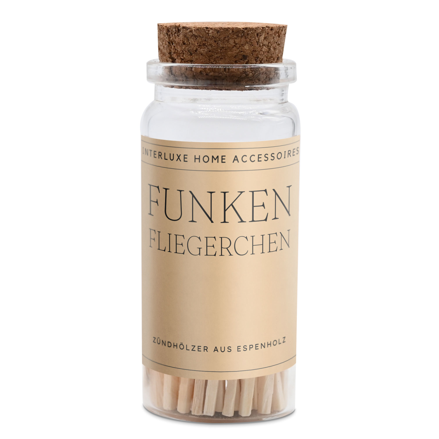 Zündhölzer Funkenfliegerchen im Glas - Höhe 8,5 cm