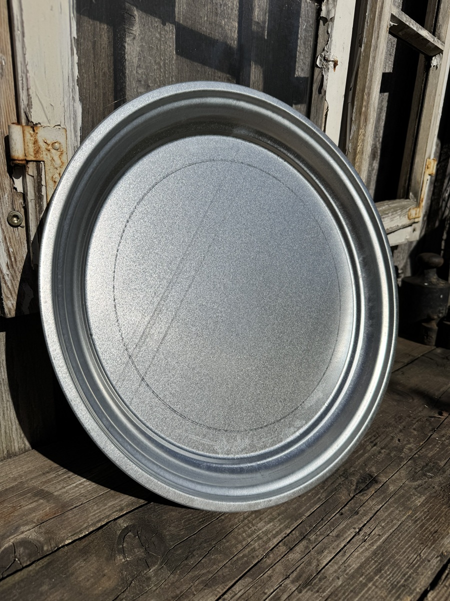 Zink Tablett rund - Durchmesser 44 cm