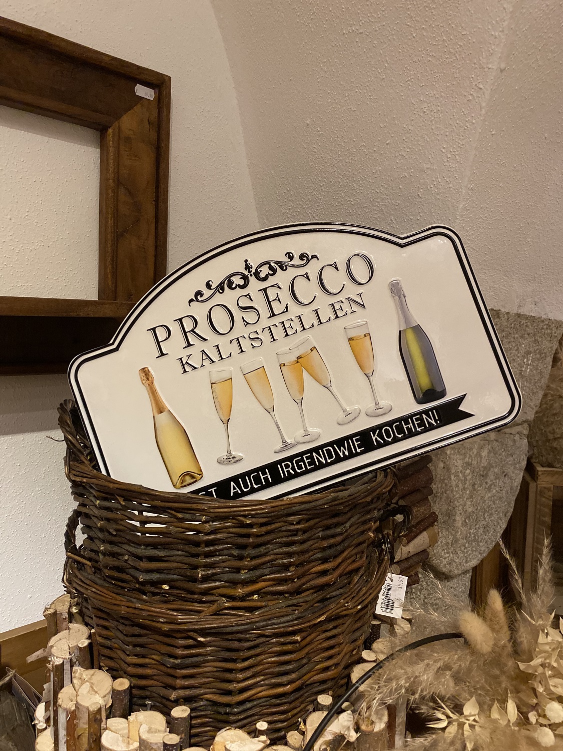 Metall Schild Prosecco mit Bildmotiv - 40 x 25 cm