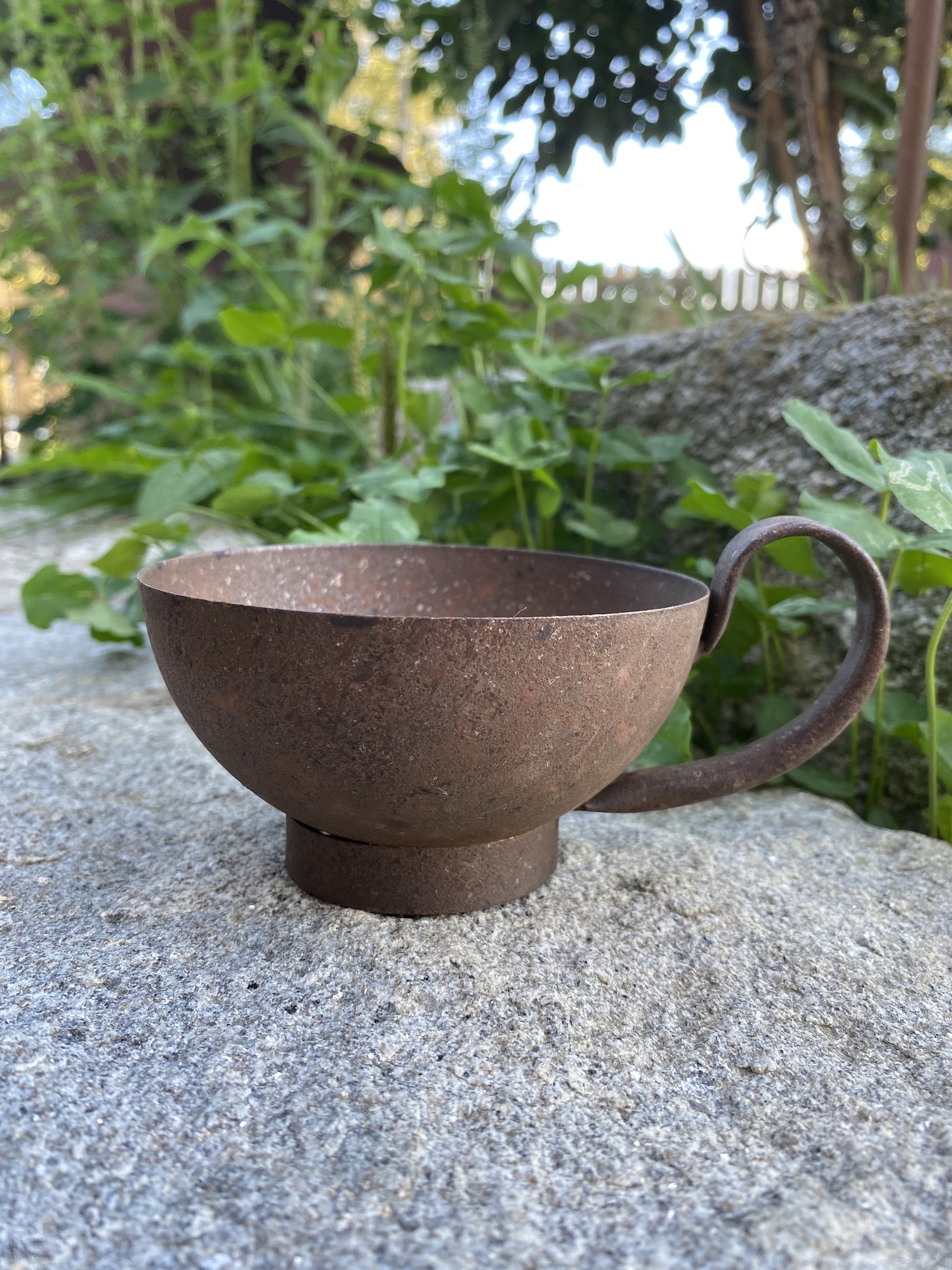 Rost Tasse mit Kerzenhalter - Höhe 7 cm