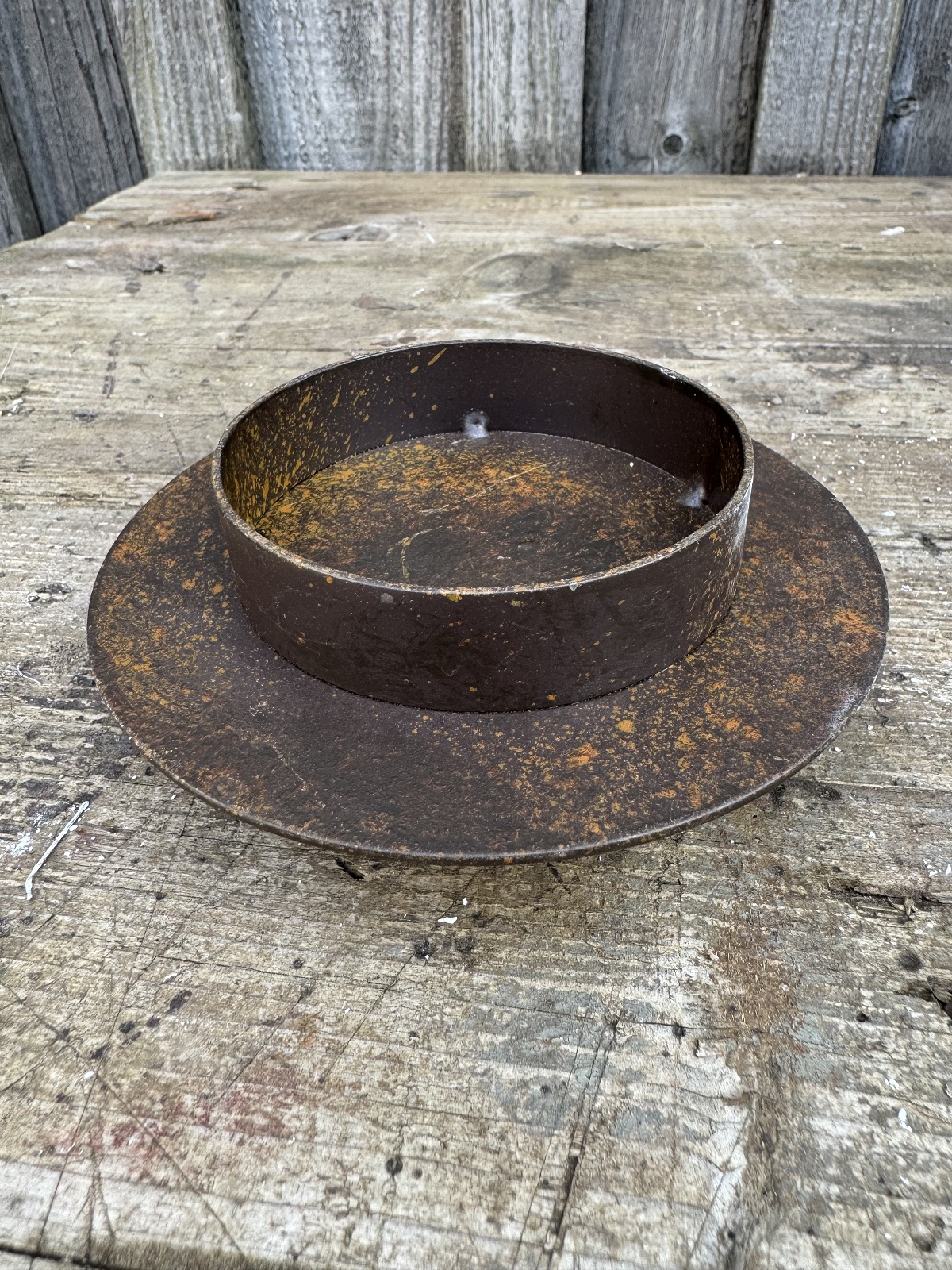 Kerzenhalter Rostoptik beidseitig verwendbar – Ø ca.13 cm