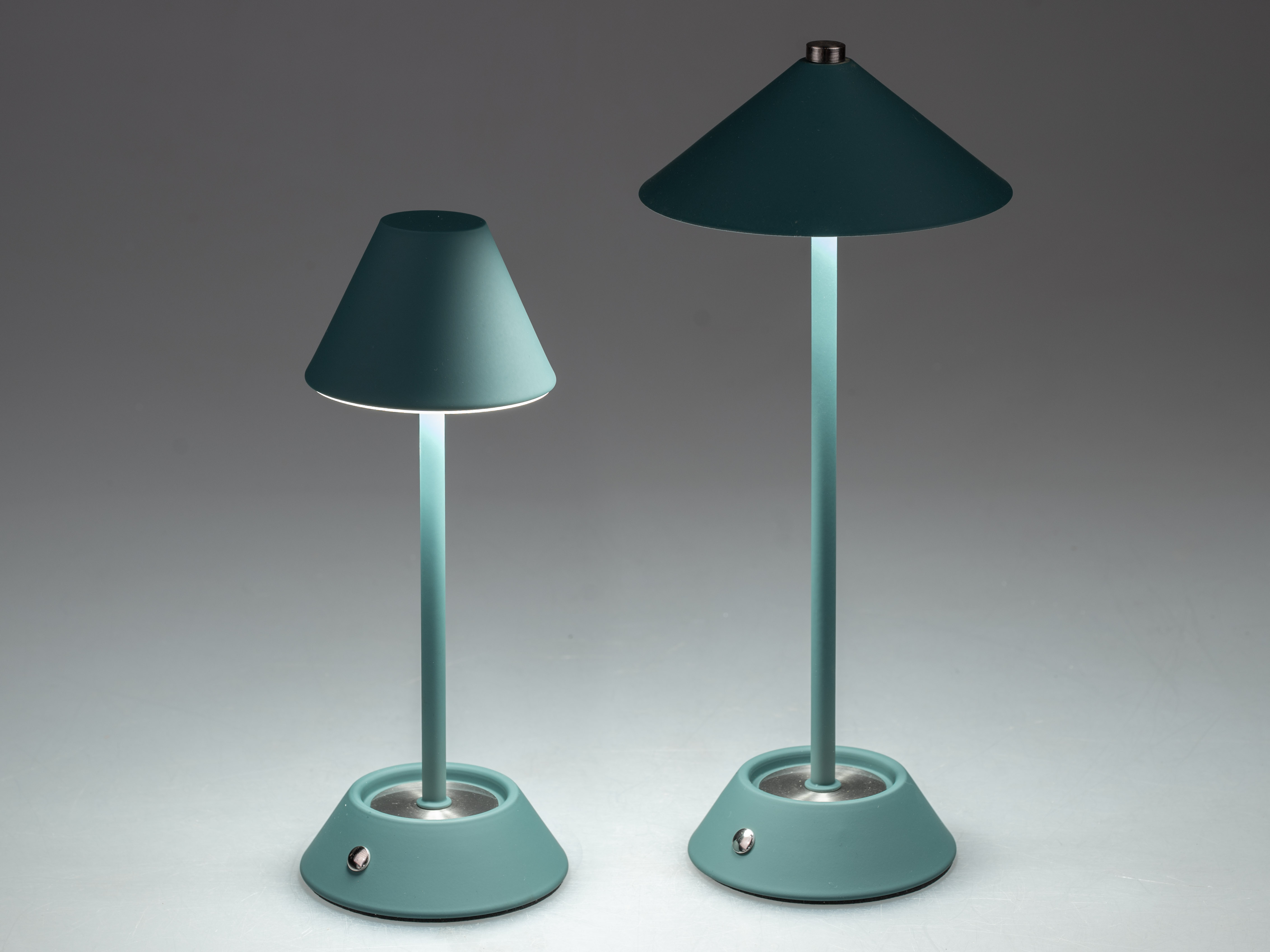 Outdoor Tischleuchte LED Lampe grün groß mit Touch und Ladekabel - Höhe 34 cm